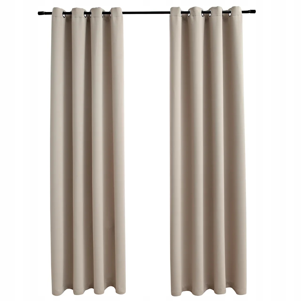 Záclony blokující světlo, béžové, 140 x 175 cm, polyester, 2 ks
