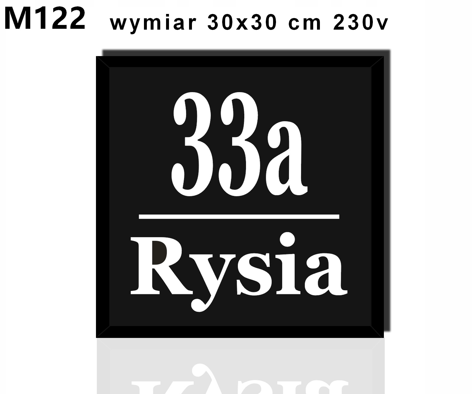 30x30 - NUMER DOMU Podświetlana Tablica led adres ulica baner