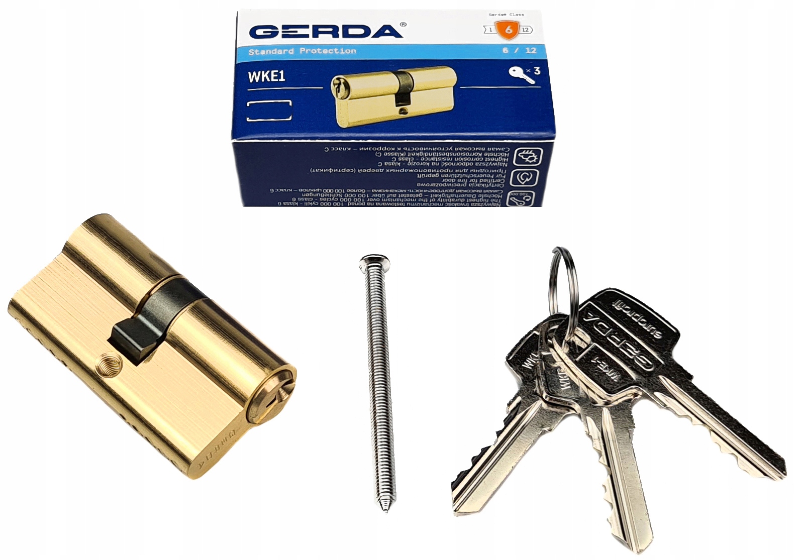 

Wkładka Drzwiowa Gerda Wk E1 25/30 Mosiądz