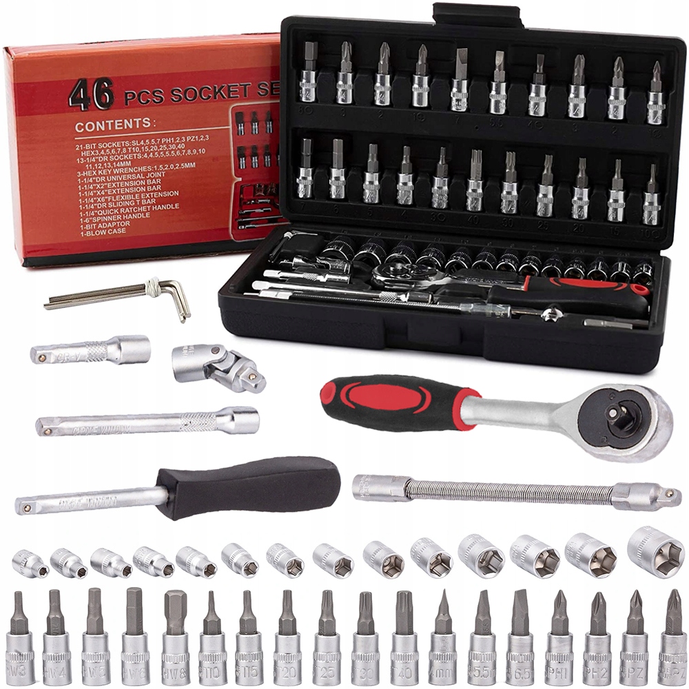 

Zestaw Kluczy Nasadowych Nasadek Bitów Grzechotka