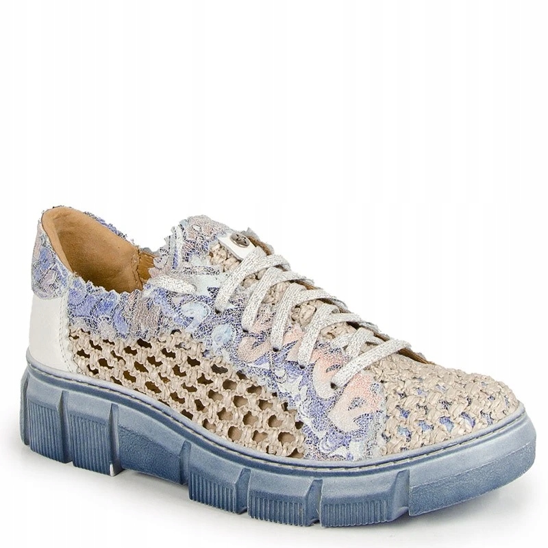 Maciejka 05850-06/00-1 Modré Béžové Kožené Tenisky 40