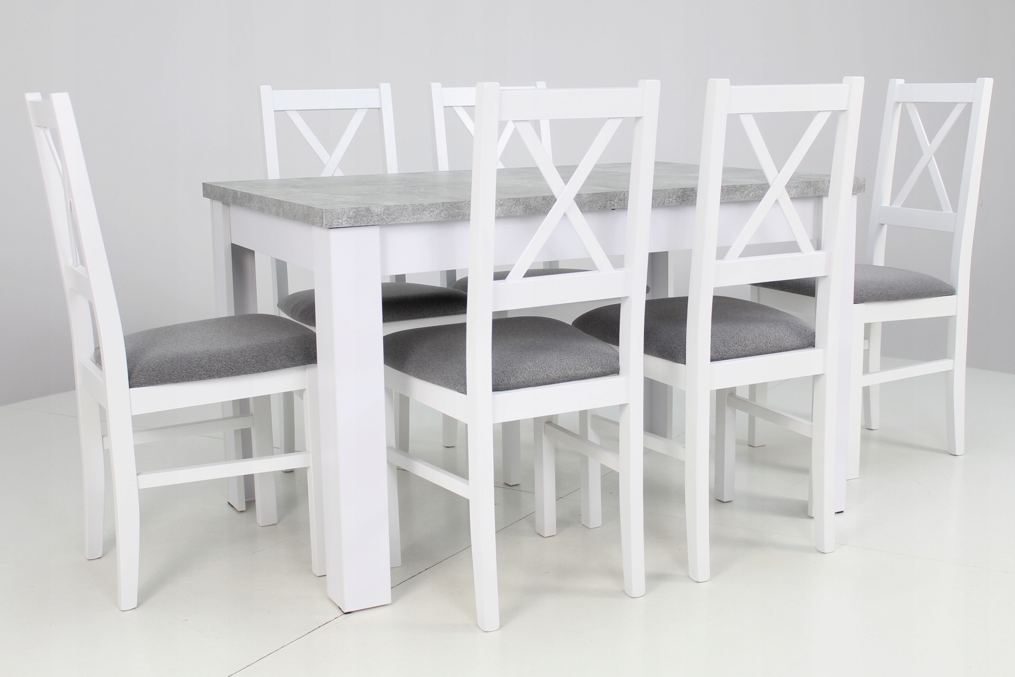 Komplet 6 krzeseł i stół 80x120/160 cm do kuchni Szerokość stołu 80 cm