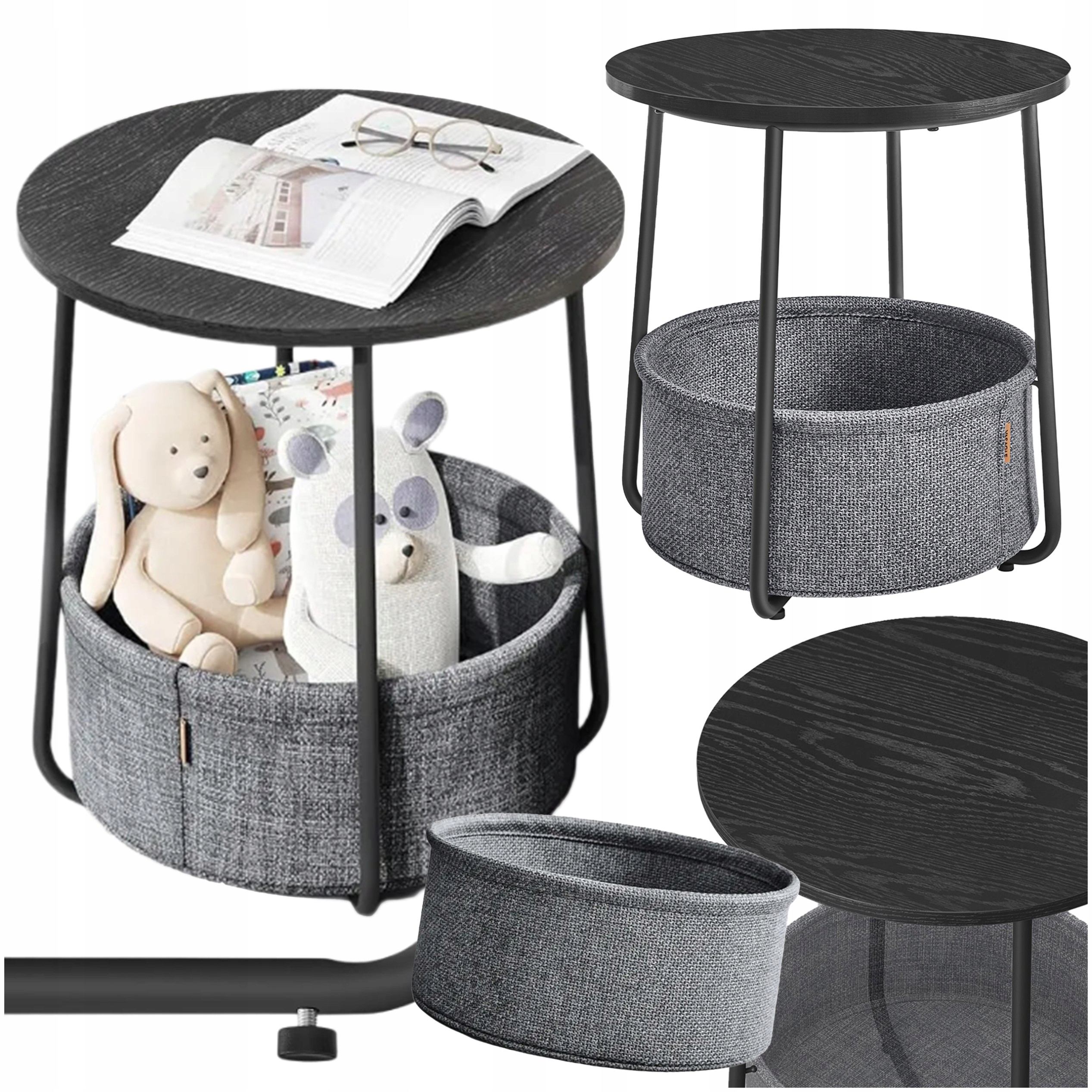 Noční pomocný konferenční stolek Kulatý s úložným prostorem Lavička do obývacího pokoje