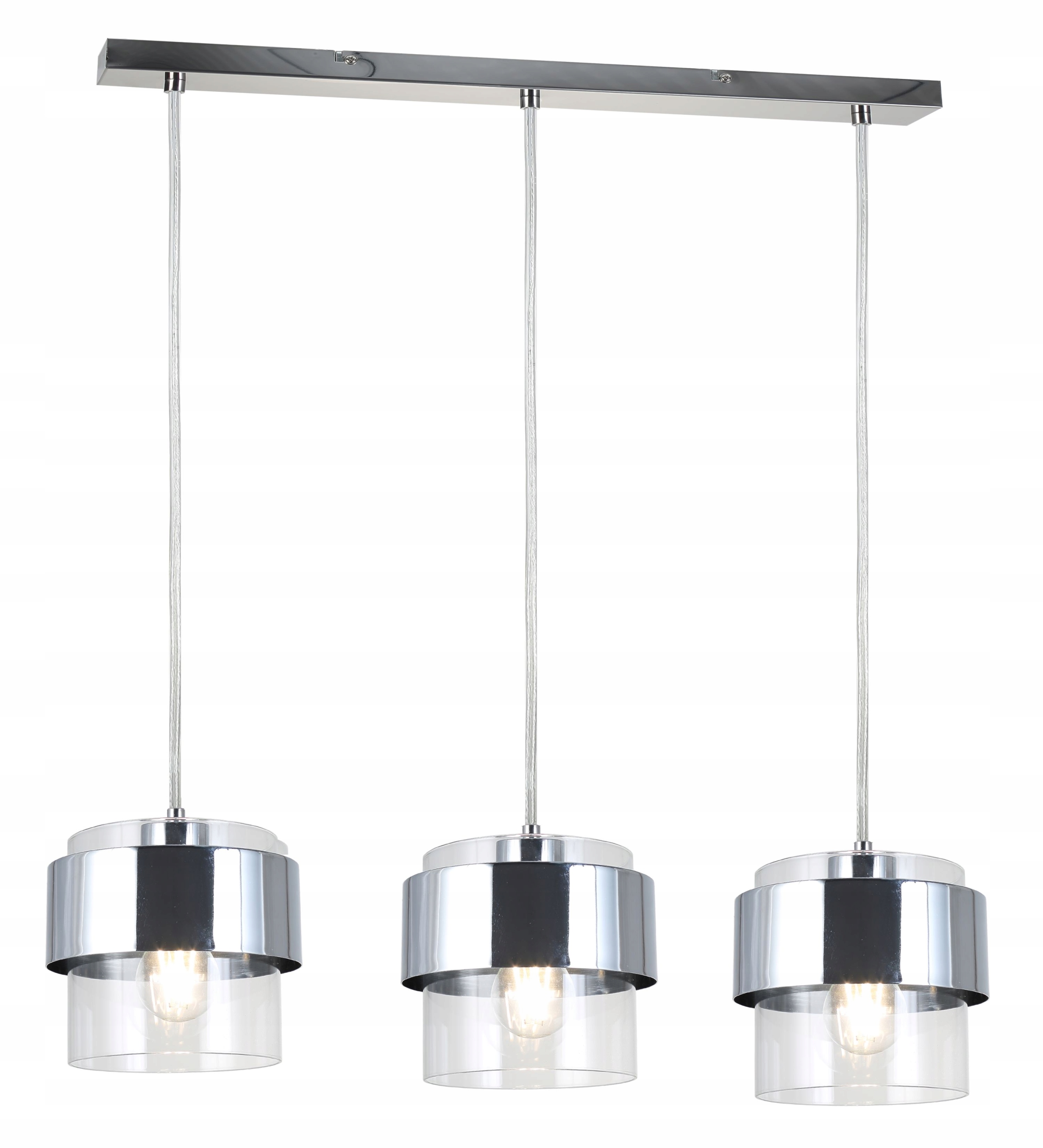 závesná lampa chróm, odtiene šedej a striebornej, priehľadná Quan 343903