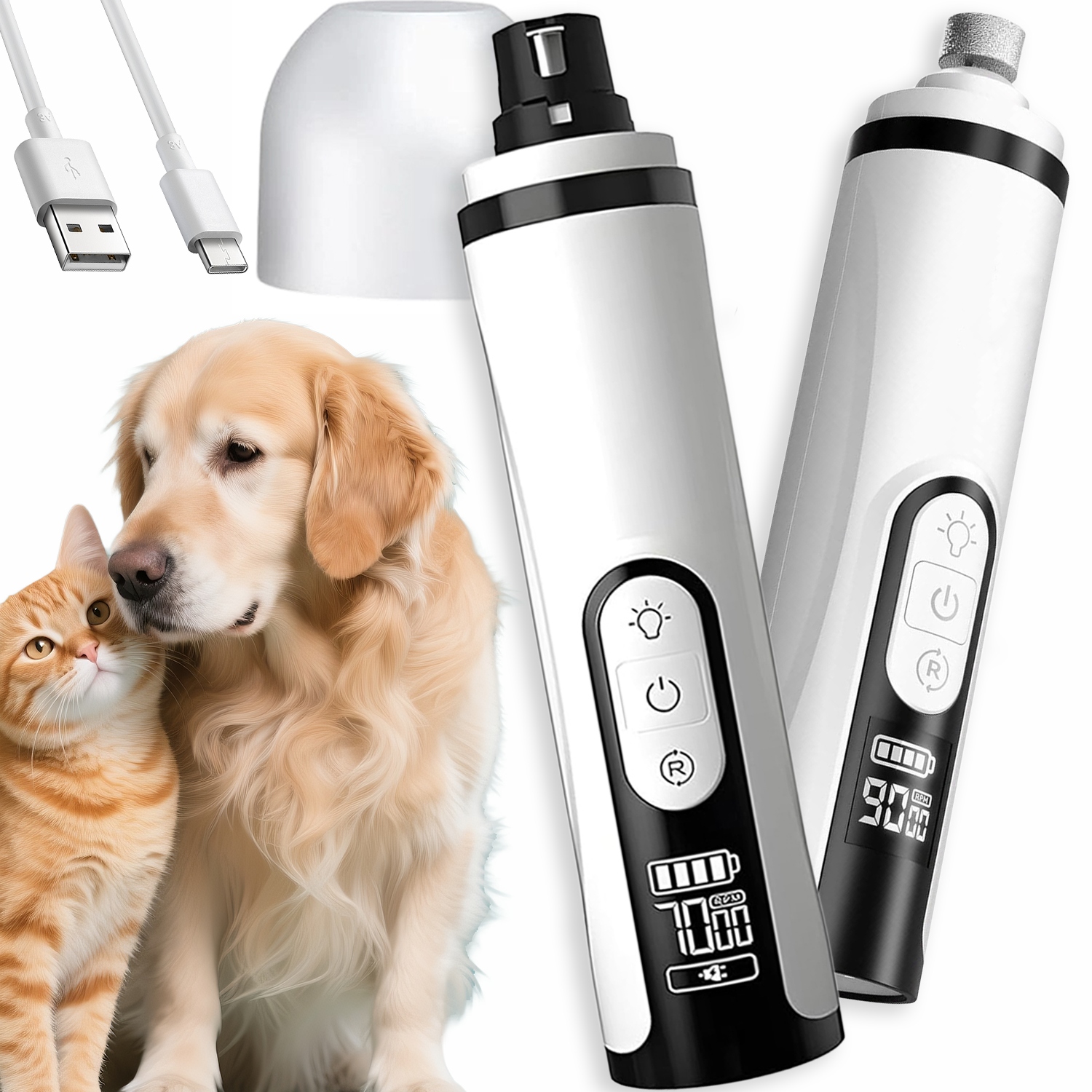 Levně Pilník Na Nehty Elektrický Frézovač Na Nehty Pro Psy A Kočky, Tichý