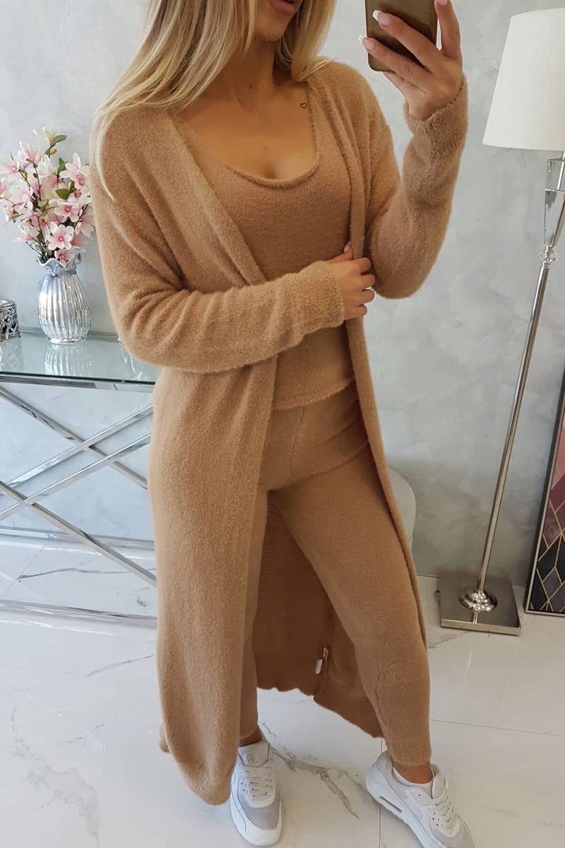 

Komplet swetrowy alpaka camelowy