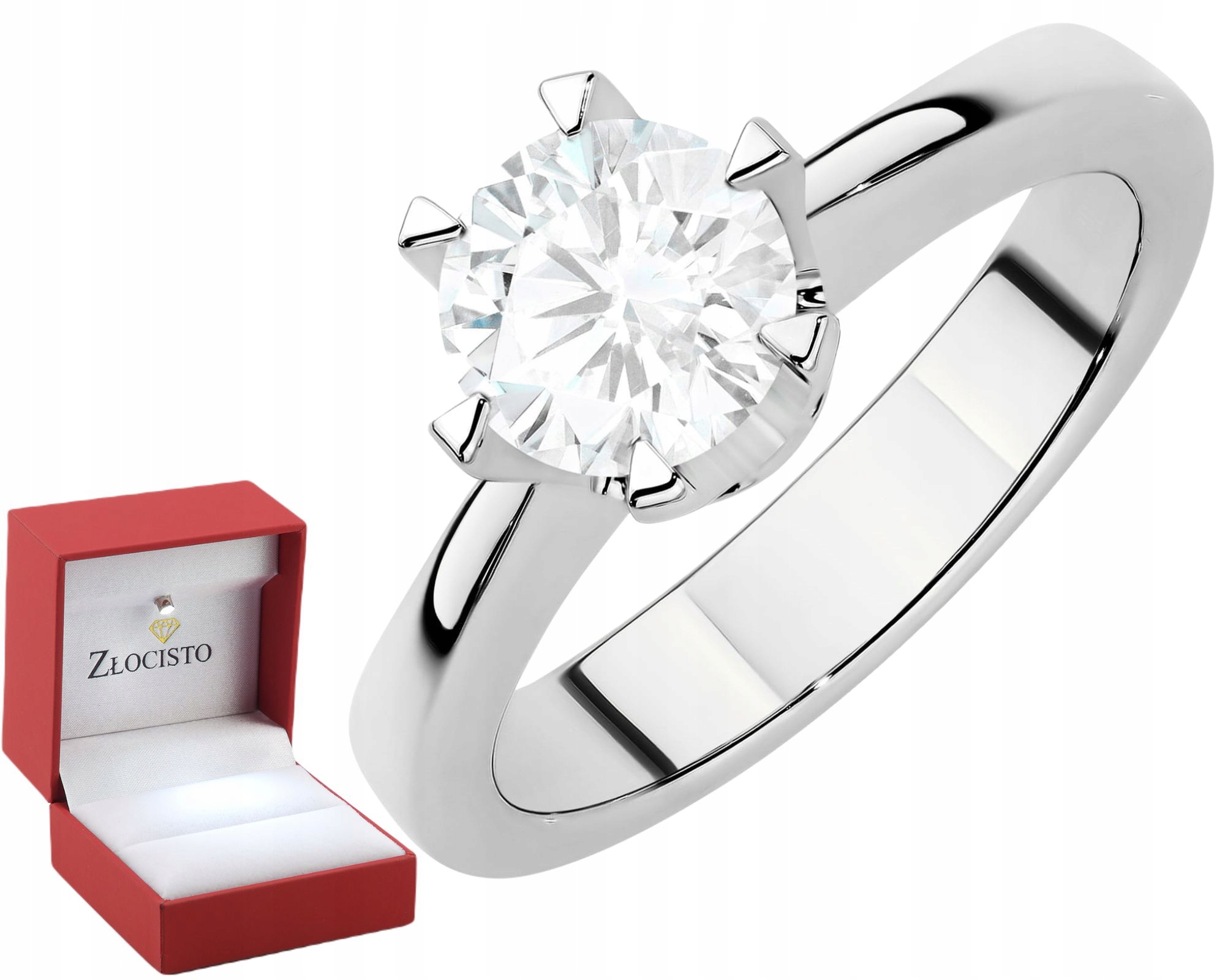 Pierścionek Z Ekologicznym Diamentem Lab Diament Alternatywny 1,00 Ct