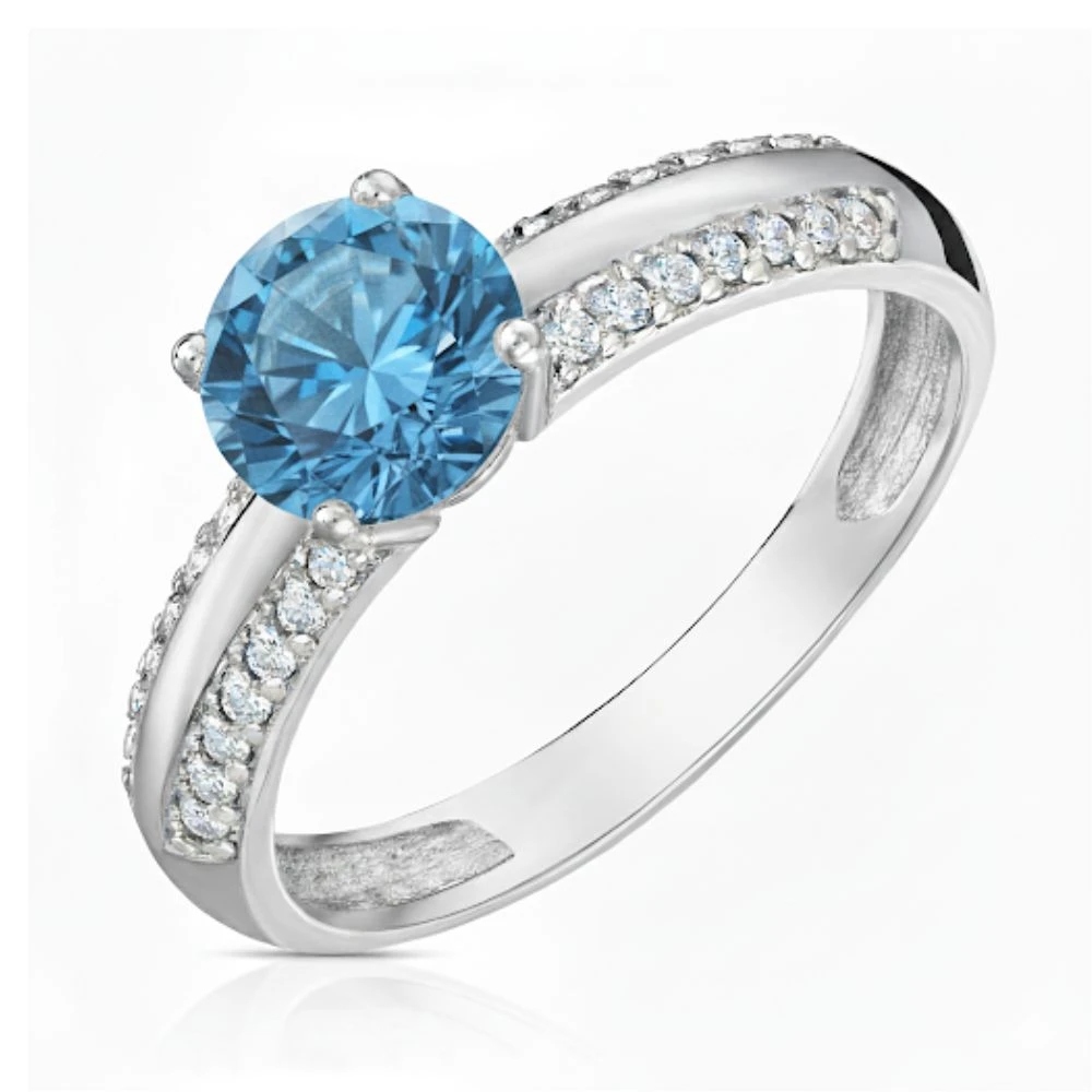 Stříbrný Prstýnek 925 S Modrým Očkem A Modrým Zirkon Vel. 24