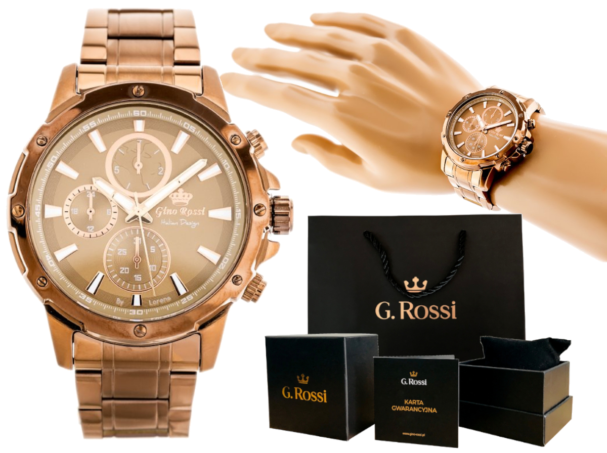 

Modny Zegarek Męski Na Bransolecie G. Rossi Duży