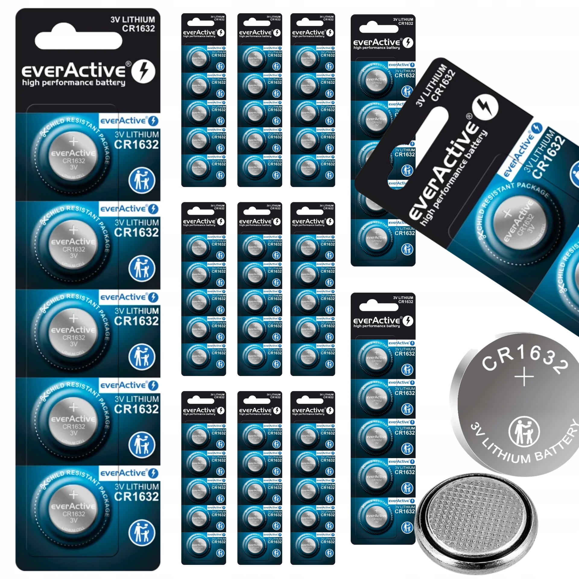60x Baterie lithiové ploché knoflíkové baterie CR1632 1632 DL Br Kl L Ecr Kcr