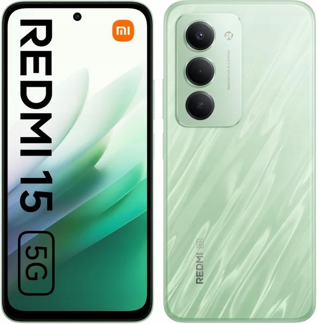 Chytrý telefón Xiaomi Redmi 15 5G, 4GB/128GB, Ripple Green