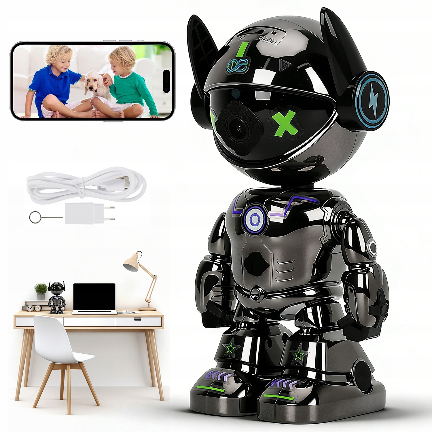 Robotická Monitorovací Kamera 2 Mp, Jasný Obraz, Detekce Pohybu