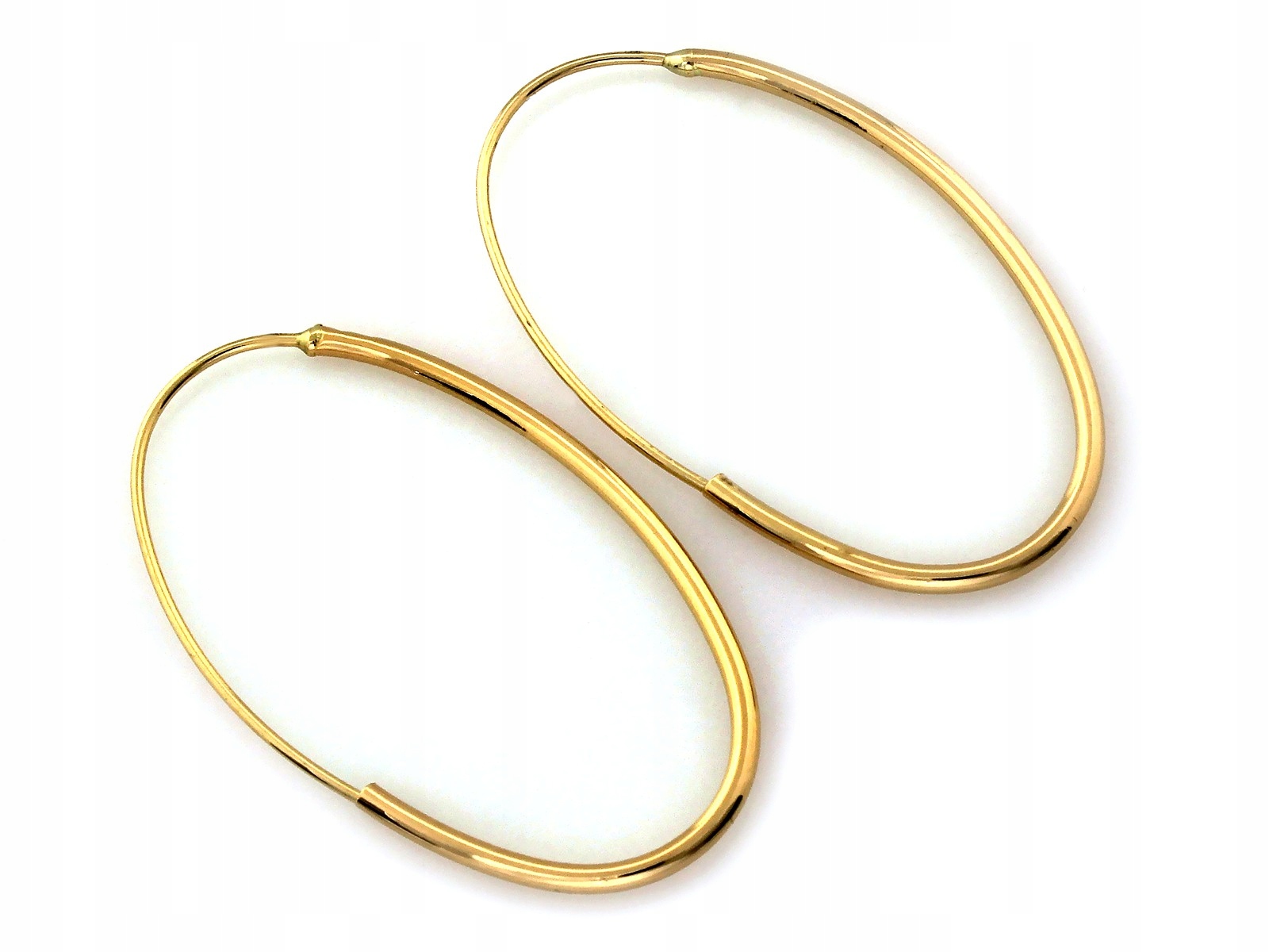 Dámské zlaté Náušnice 585 ovál elegantní, působivý design