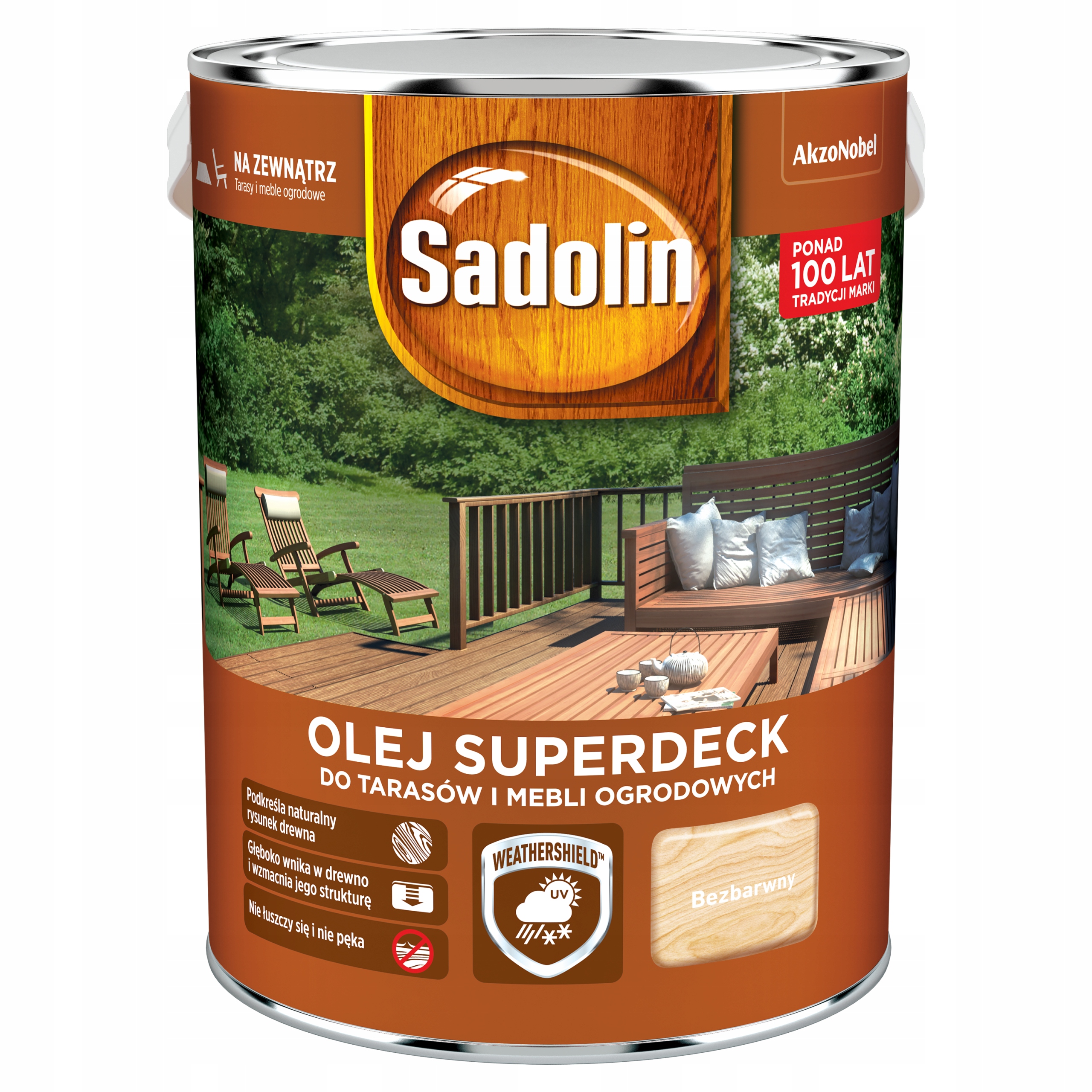 Wydajny OLEJ Impregnat Do Drewna Tarasów SADOLIN SUPERDECK Bezbarwny 5L Kod producenta 5904277429692