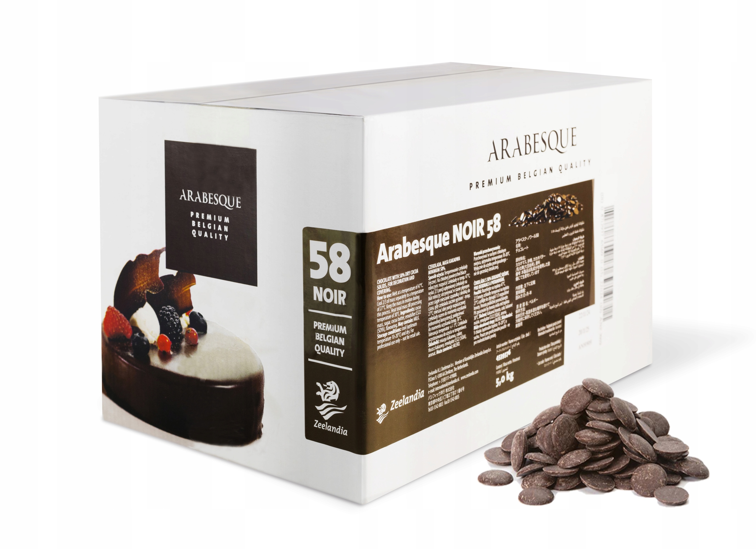 Czekolada belgijska deserowa 58% pastylki kaletki idealne do deserów 5 kg