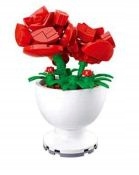 KLOCKI SLUBAN KWIAT W DONICZCE CZERWONA RÓŻA