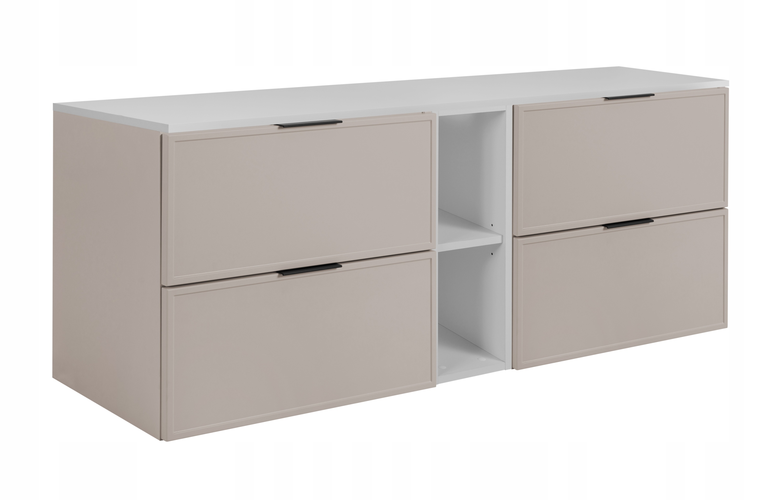 Koupelnová skříňka Závěsná sada Kašmír Bílá 140 Rámeček čela Mdf Blat