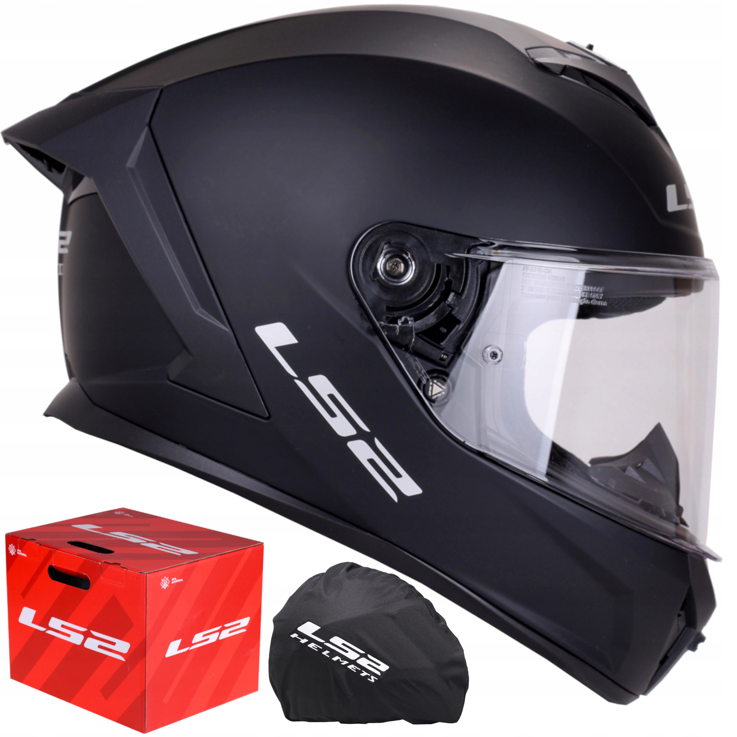 Duży kask motocyklowy LS2 Rapid III FF820 czarny mat System Pinlock 3XL