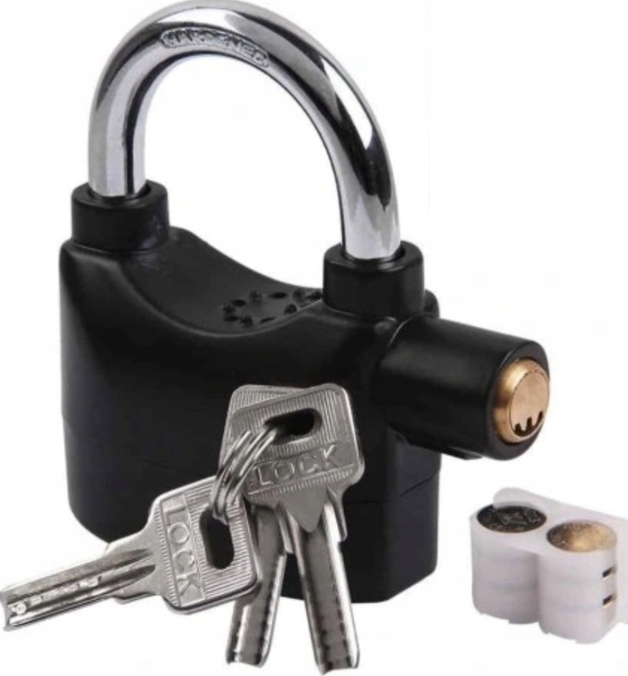 KŁÓDKA Z ALARMEM ALARM ZAPIĘCIE MOCNA ZAMEK 110 db