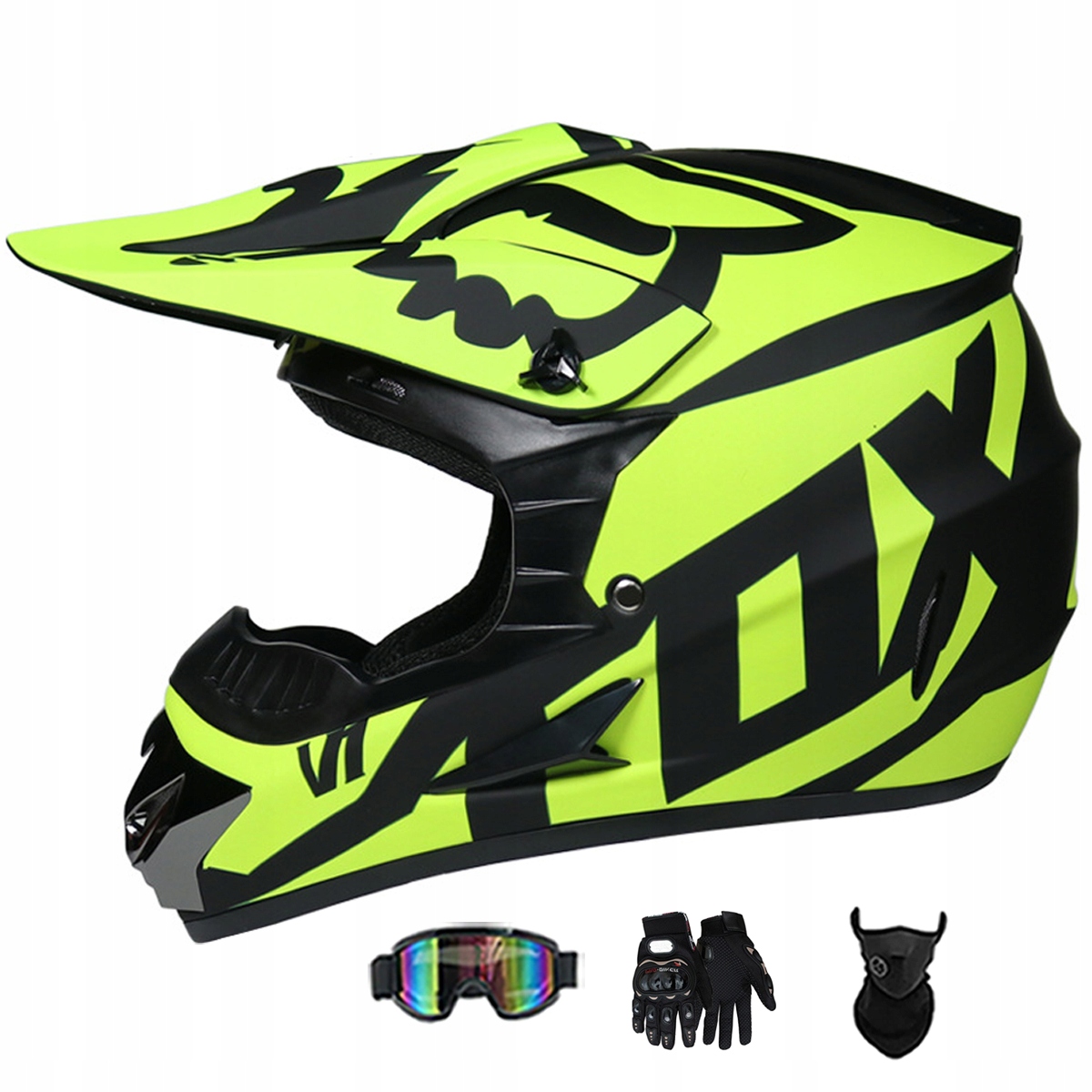 Motocyklová Přilba Lehká Enduro Quada Brýle Rukavice Maska M