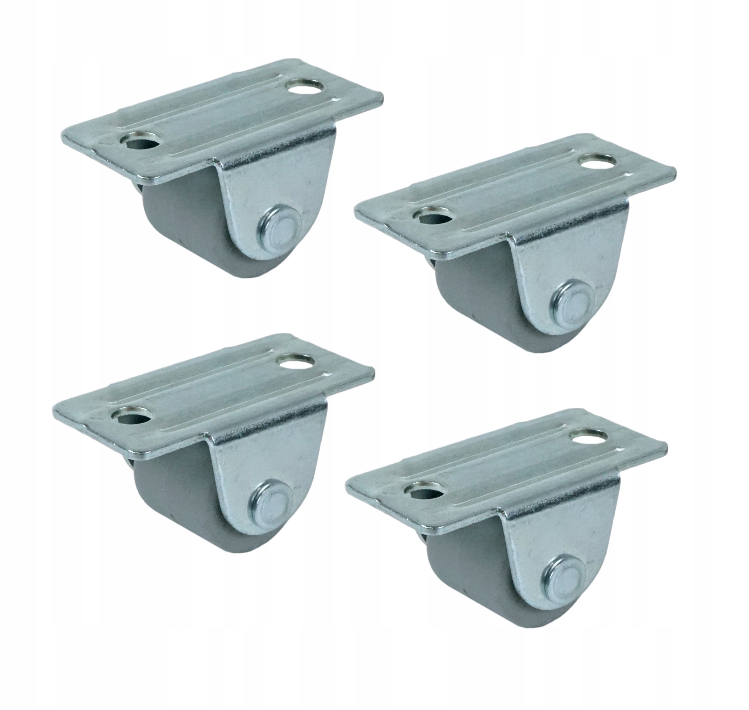 

Rolka meblowa, fi 16, szara, gumowana, ocynk biały