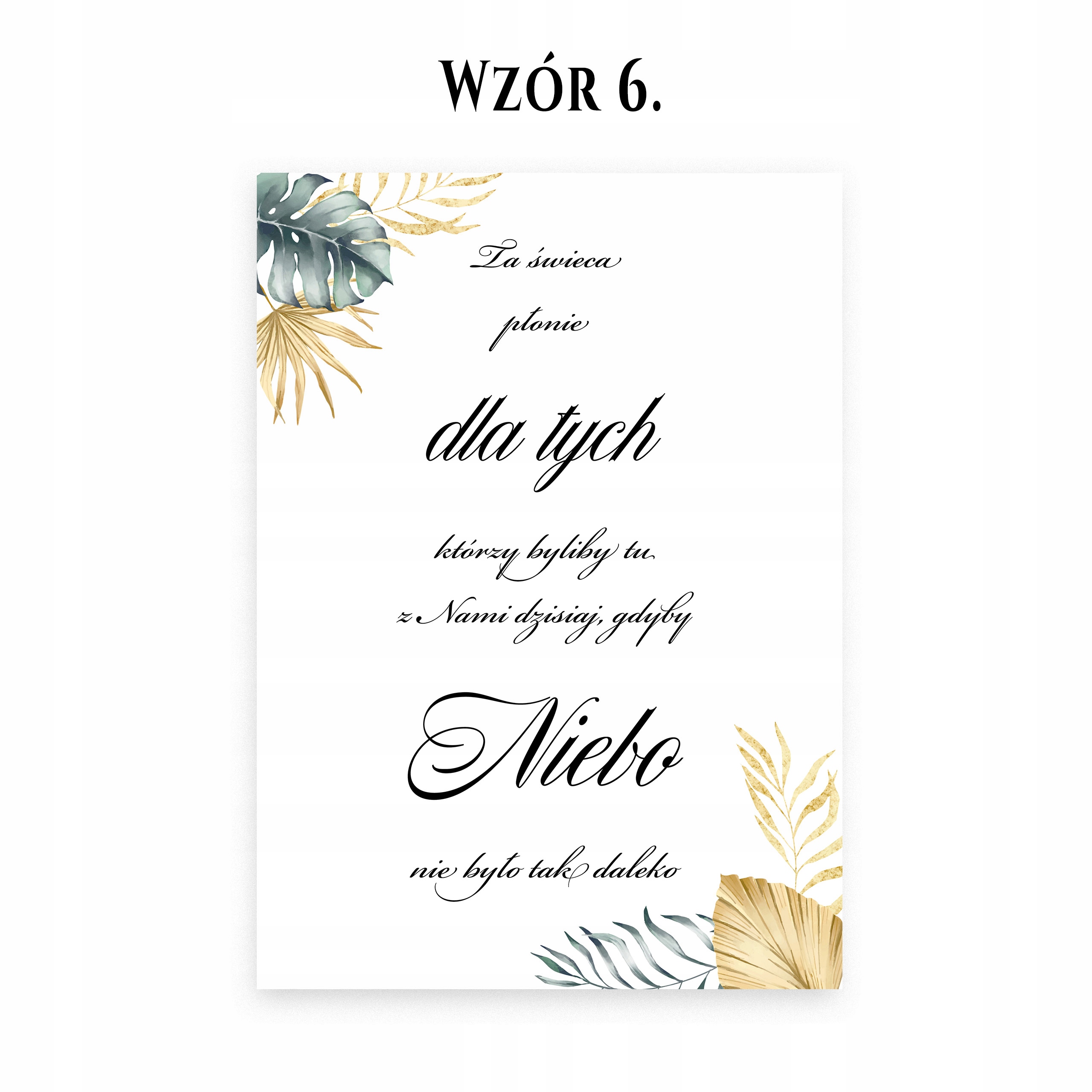 TA ŚWIECA PŁONIE ZŁOCONA WESELE ŚLUB Kolor dominujący biały