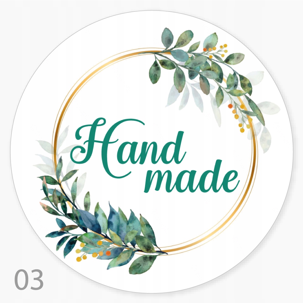 

Etykieta, naklejka Handmade FI55 Duża 100 szt