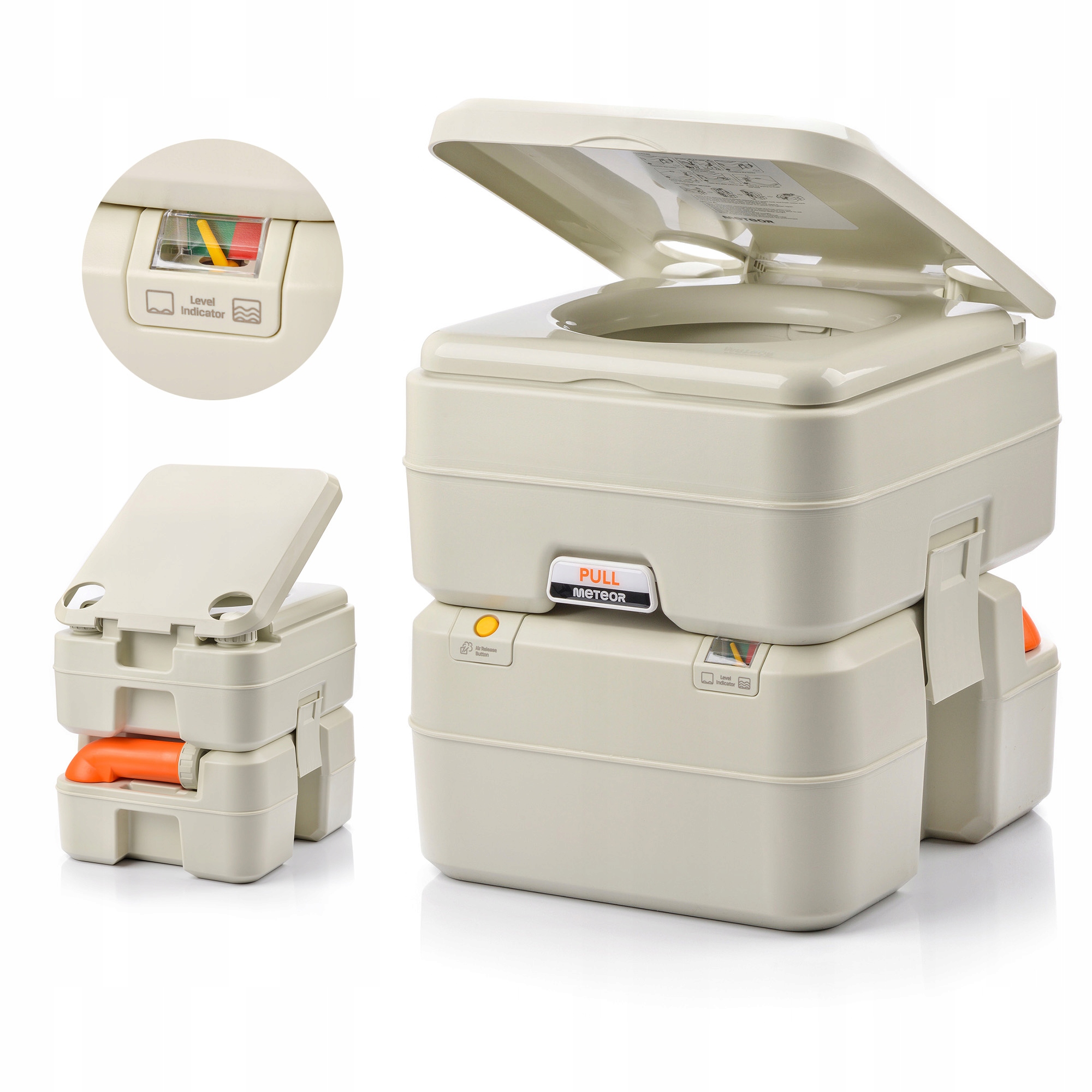 Toaleta Przenośna Turystyczna Campingowa Meteor Wc 20l wskaźnik wypełnienia