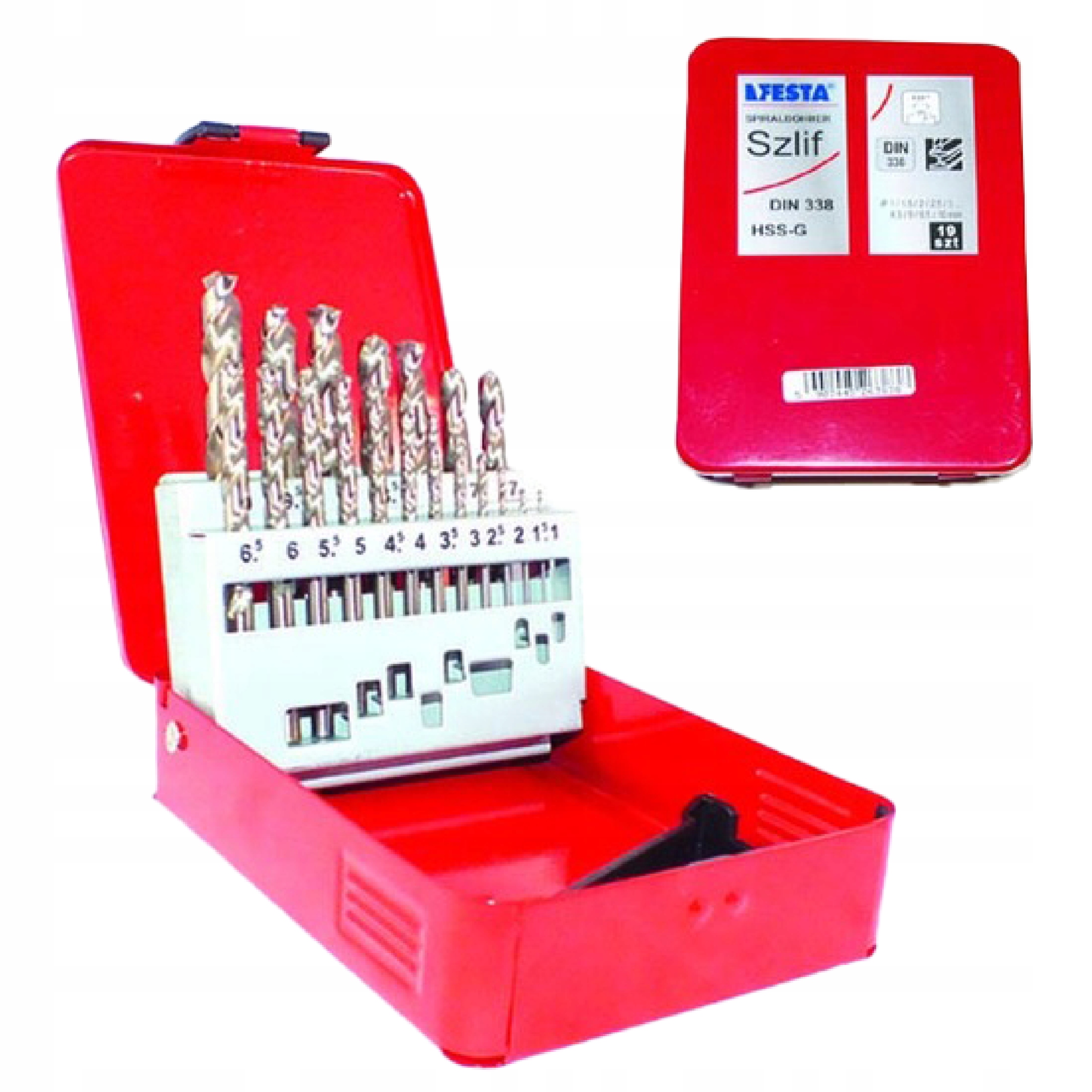 Festa Komplet Zestaw Wierteł NWKa szlif. Hss-g 1,0-10mm Festa Prof. 19 el.