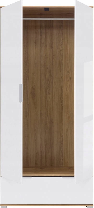 Szafa Biała Połysk Dwudrzwiowa Ubraniowa Zele BRW Liczba szuflad 0