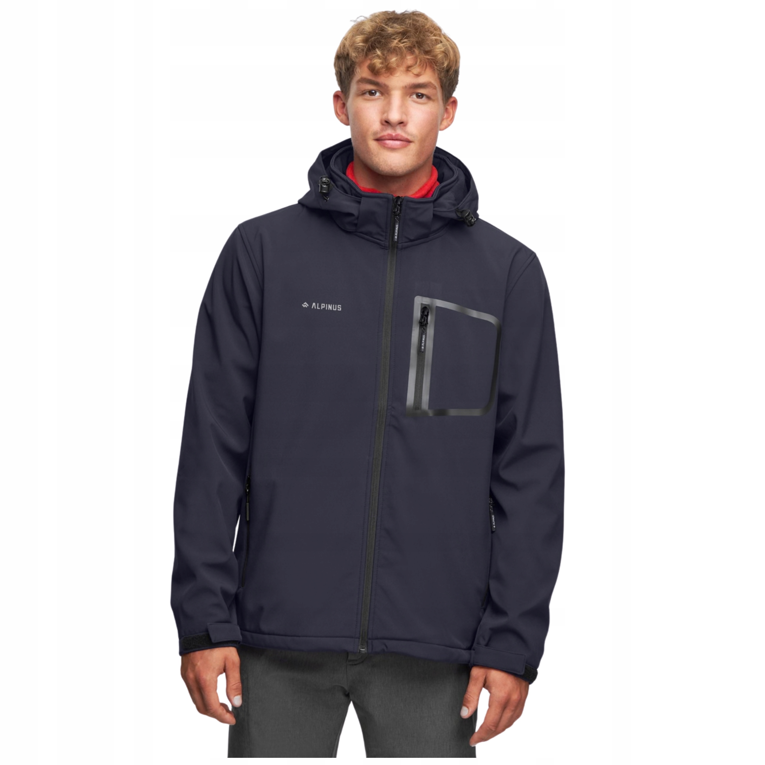 Kurtka Softshell Alpinus Męska Z Kapturem Membrana 15.000 H20 Pro L