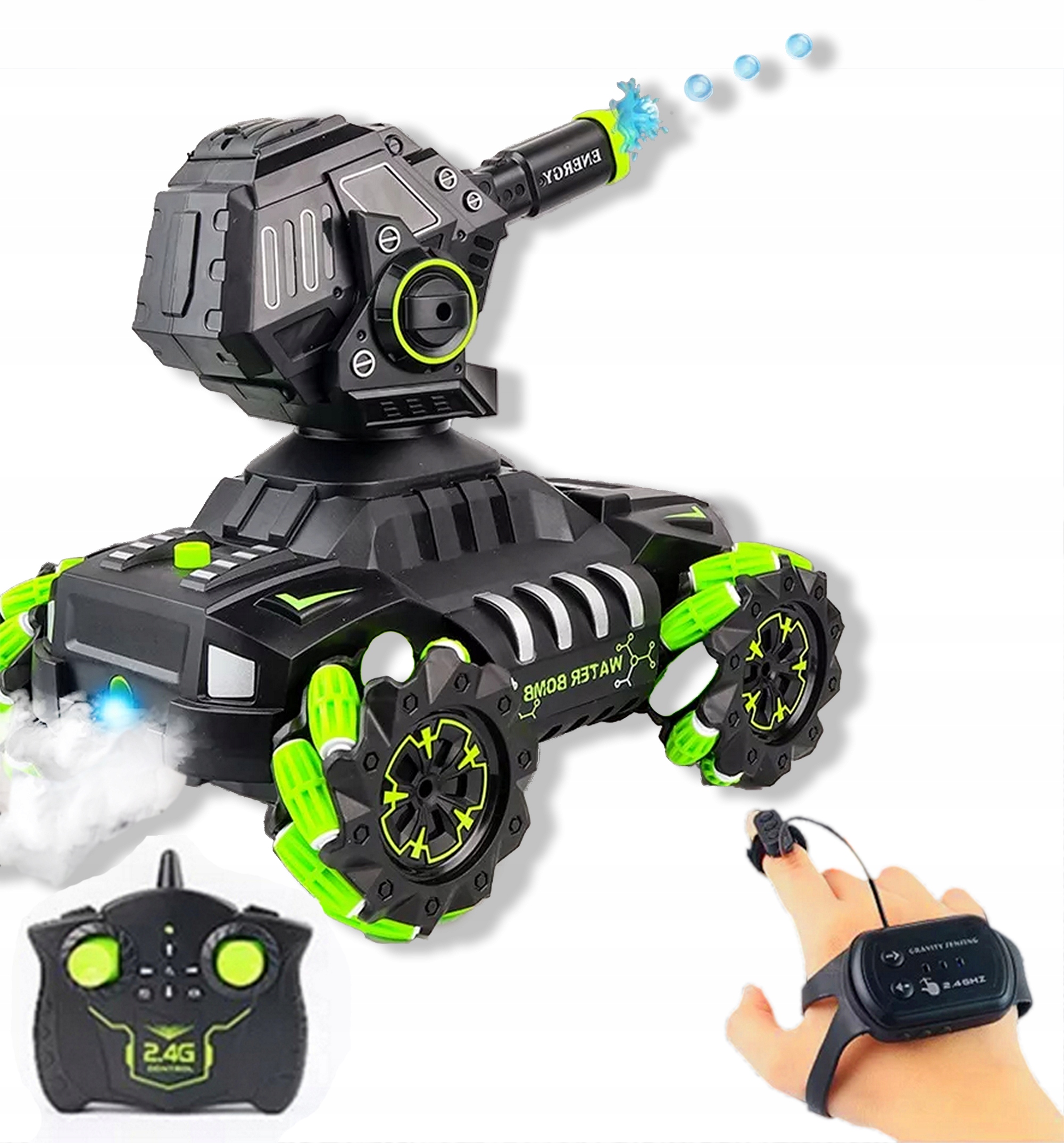 CZOŁG STEROWANY GESTAMI KULE WODNE SZTUCZNY DYM