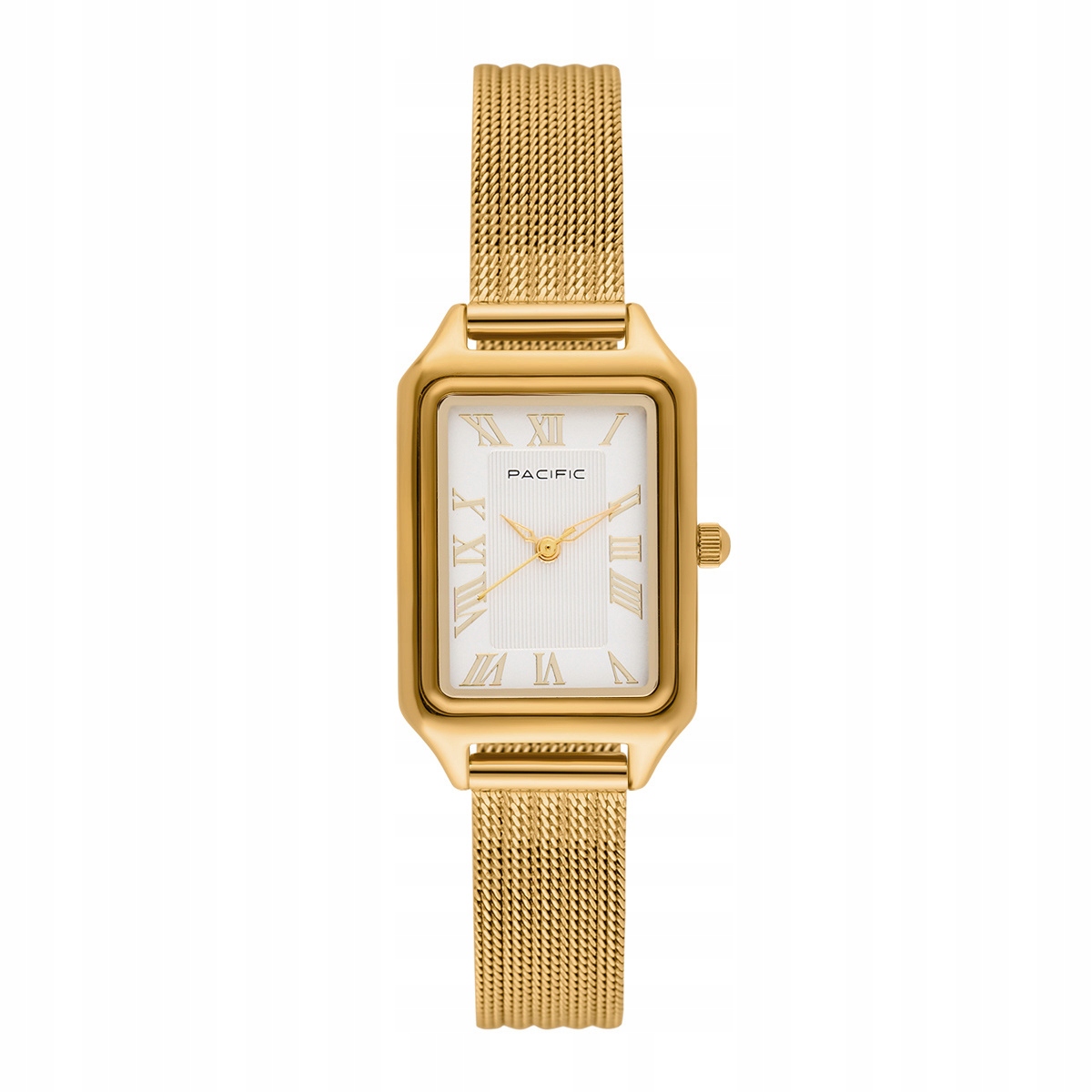 Dámské zlaté hodinky Pacific SLC-1606-05 obdélníkové na mesh náramku