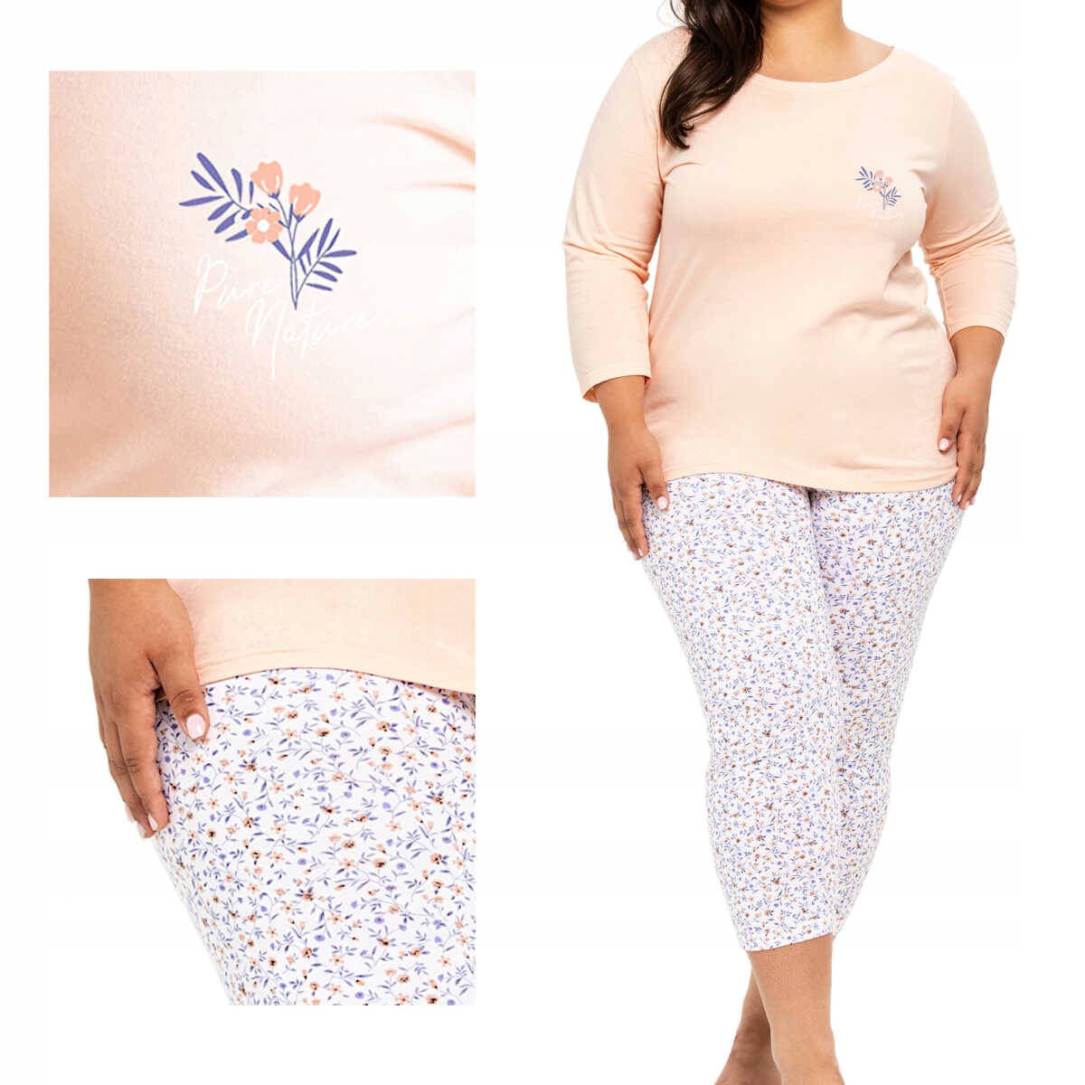 Taro Dámské pyžamo Ariella 3256 lososové 3XL