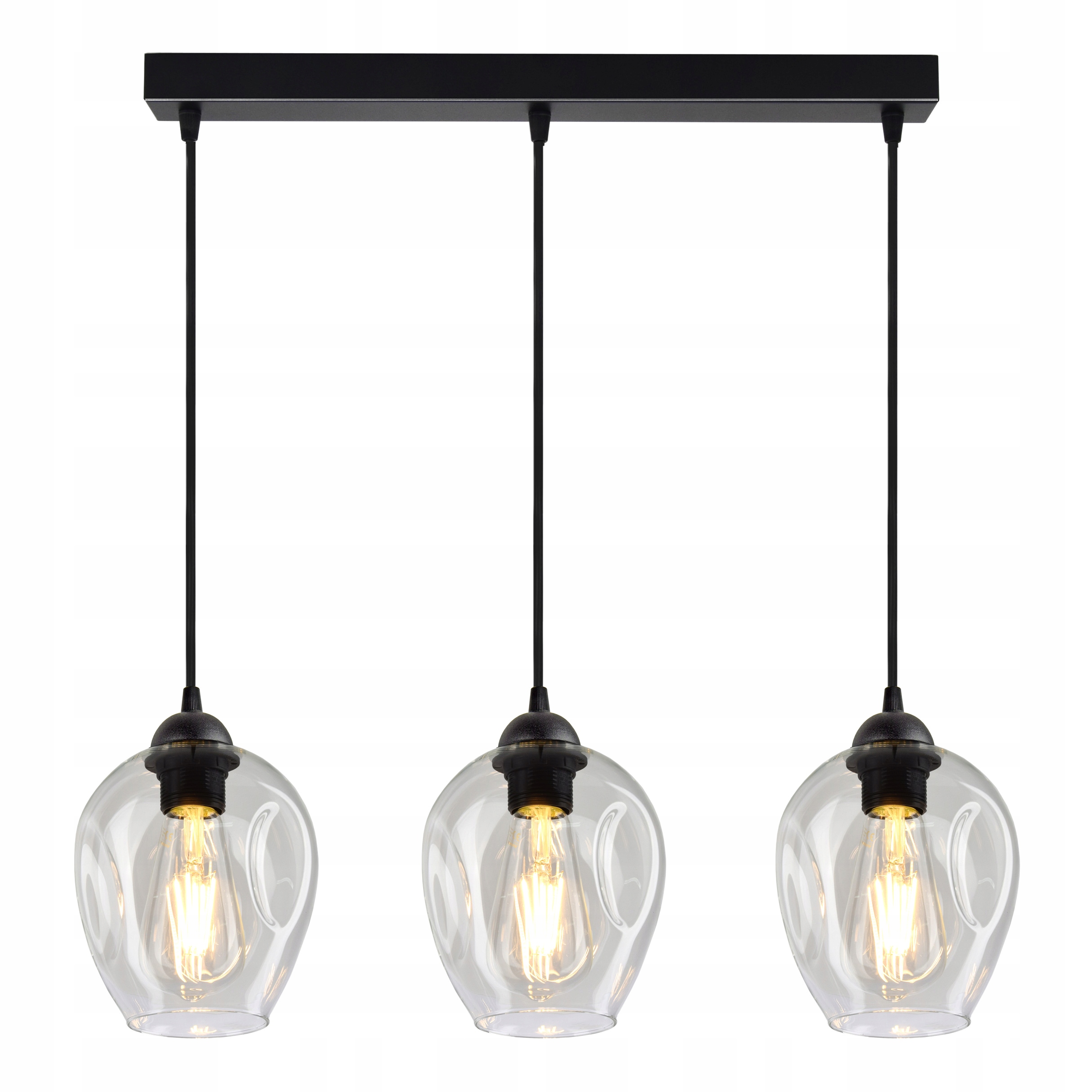 Závěsná lampa Lustr Stropní Svítidlo 3 Stínidla Transparent