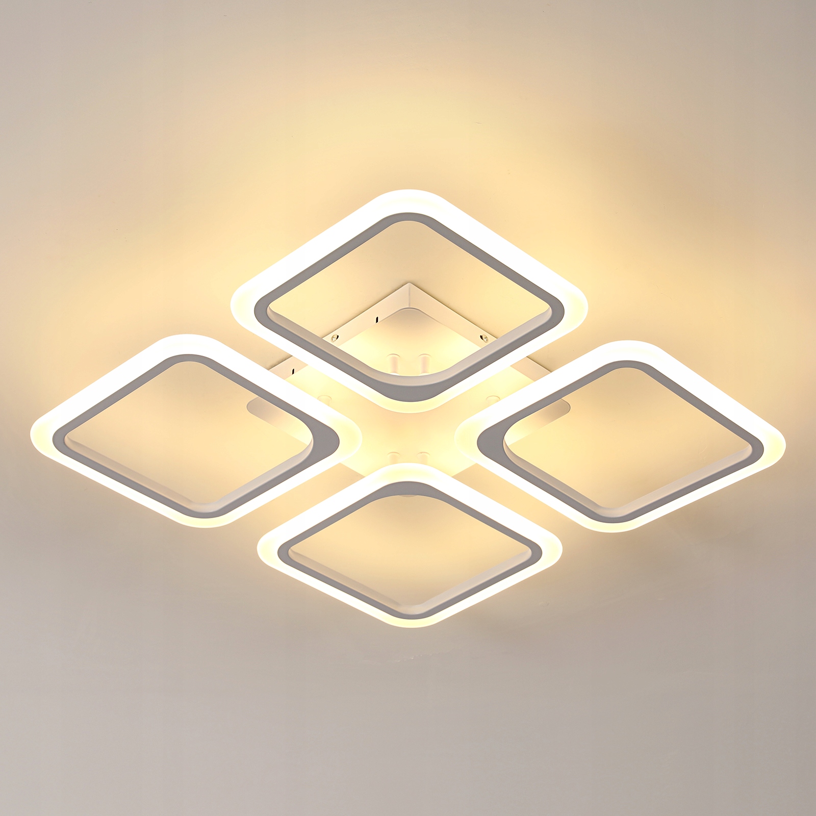 Lampa Sufitowa Wisząca Led Żyrandol Kwadrat Nowoczesny 48W 3000K