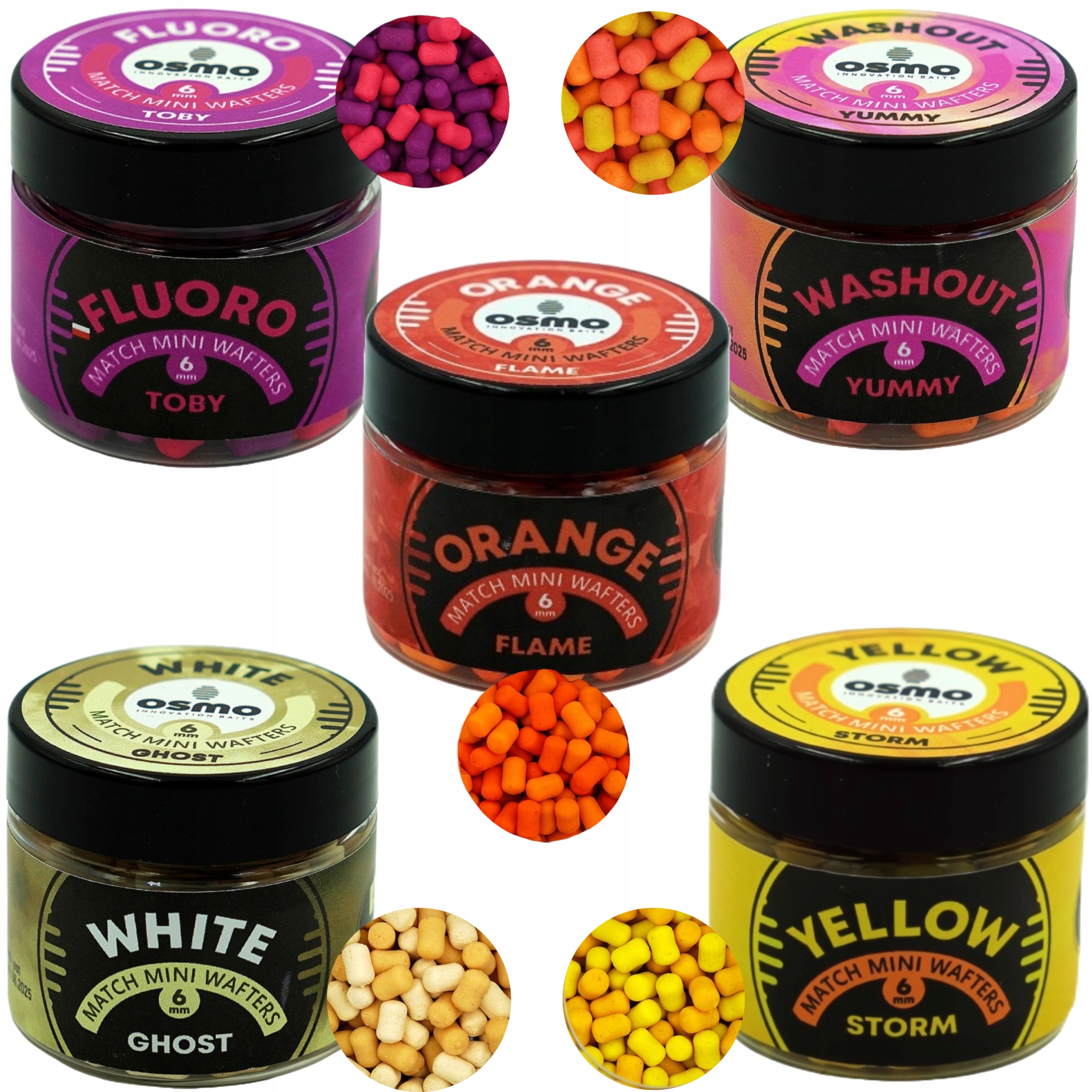 Zestaw 5x Match Mini Wafters 6mm Ghost Flame Storm Toby Yummy Osmo
