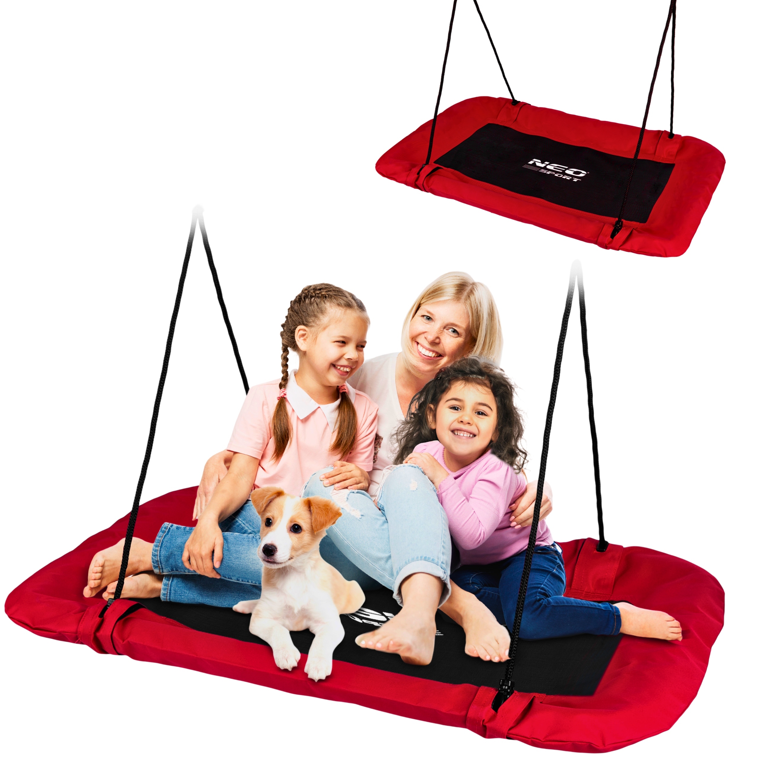 Záhradná Hojdačka Bocianie Hniezdo XXL Abiko Závesná 70x110 cm