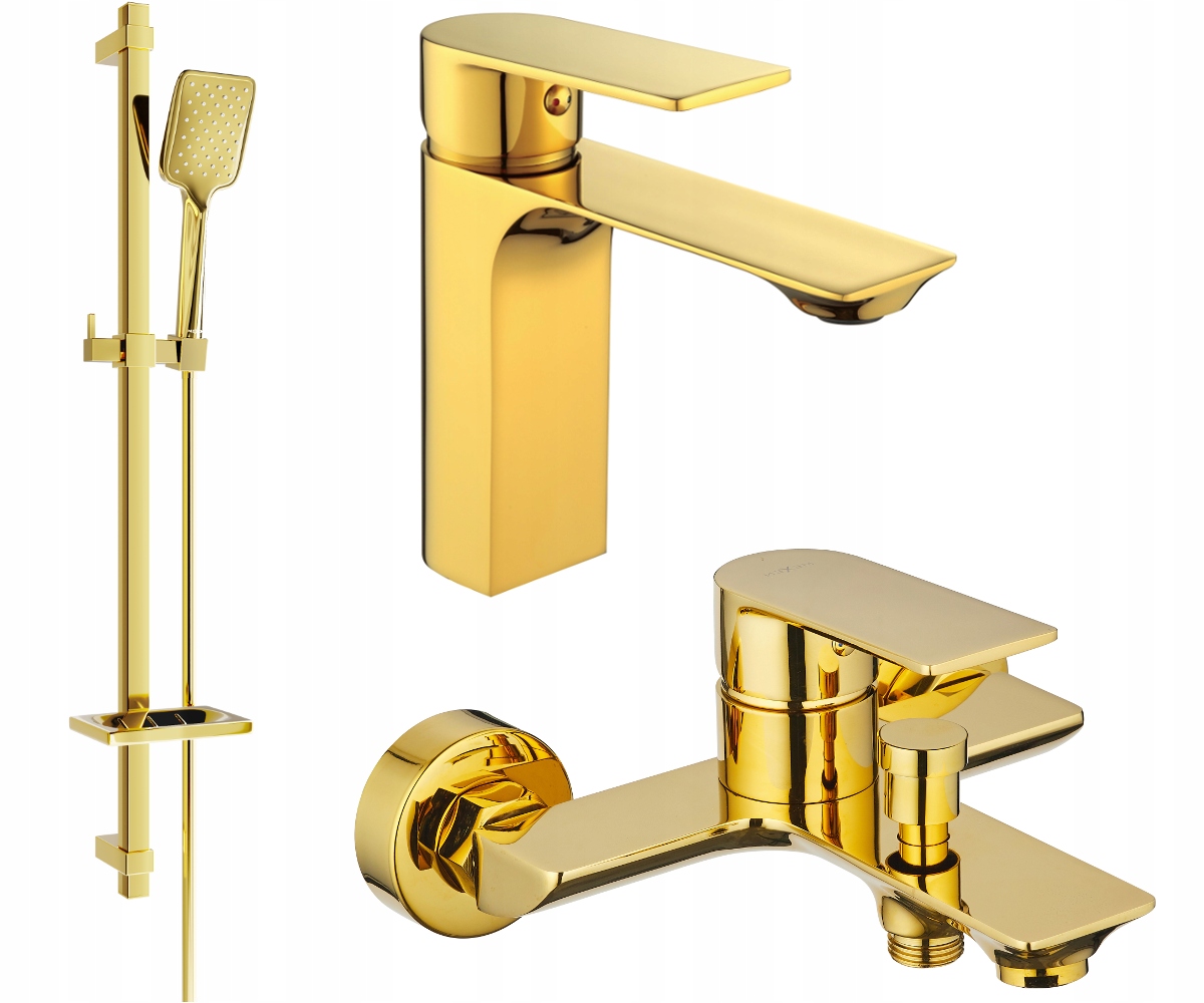 Mexen Alexa DQ62 Zlatá Vaňová Súprava s Umývadlovou Batériou