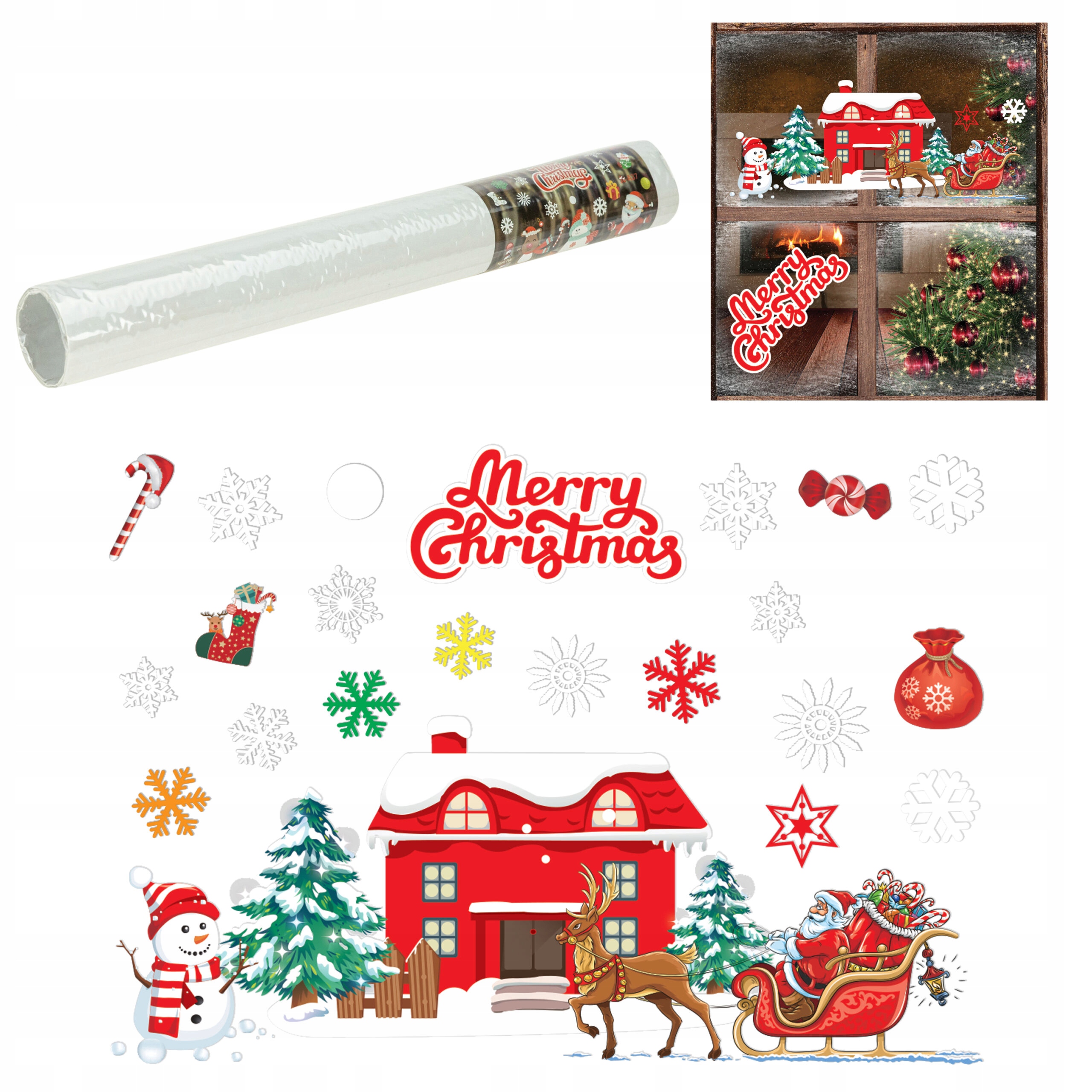 

Naklejki Świąteczne na szybę Dwustronne merry xmas