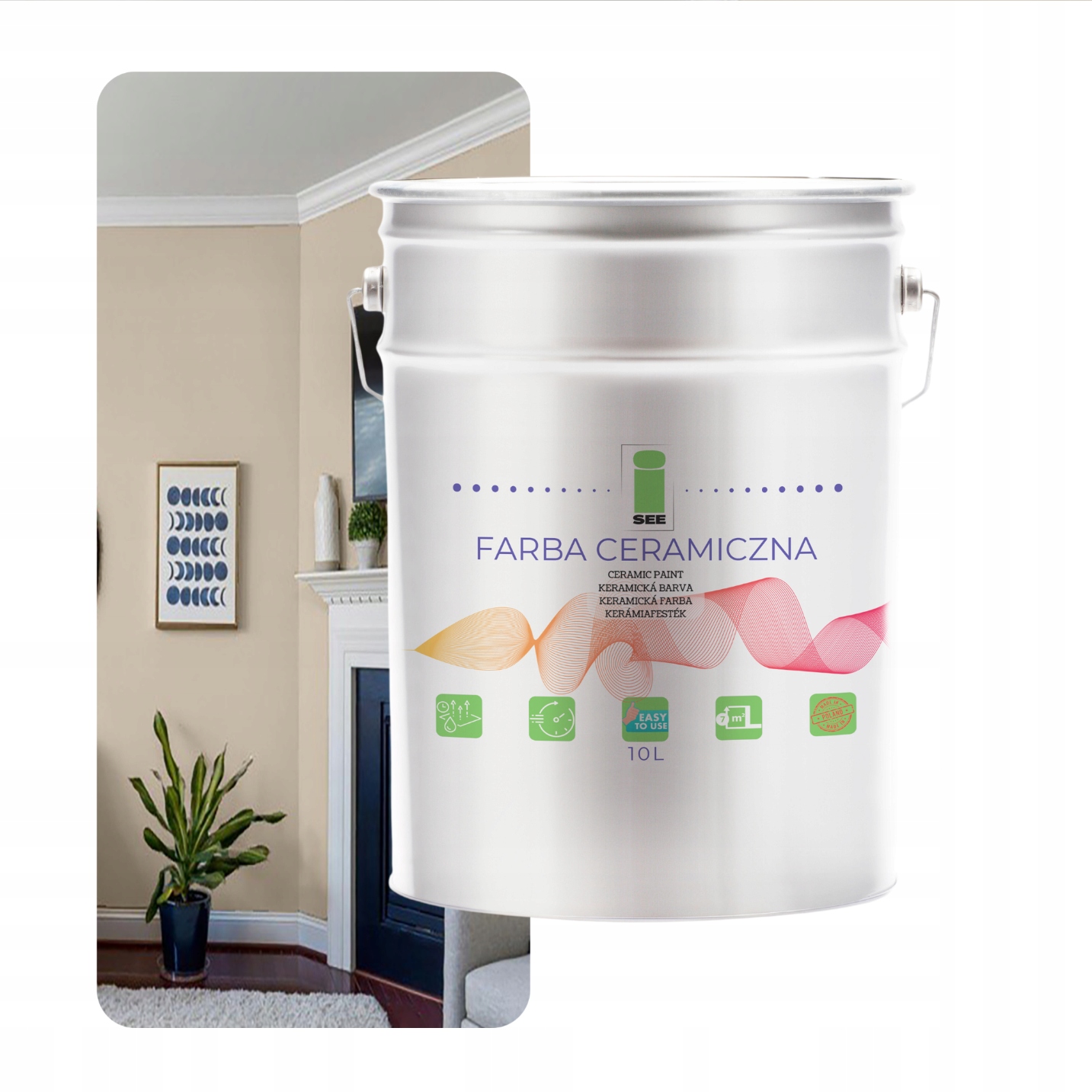 Keramická Farba Na Steny Umývateľná, Béžová, Piesková, 10 L, Odolná Voči Škvrnám