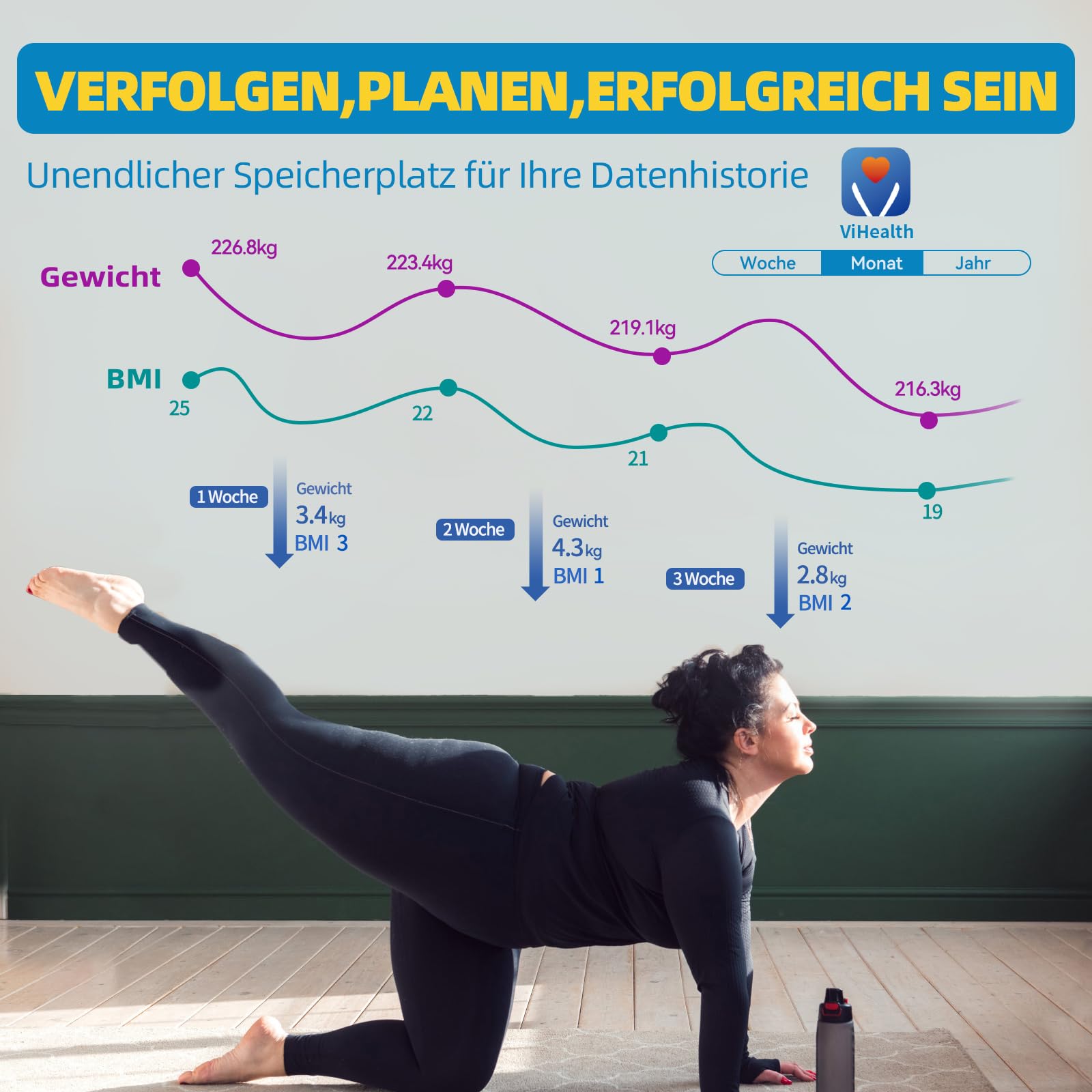 LEPULSE S5 Waga Cyfrowa 250kg Bluetooth BMI Aplikacja Szeroka Platforma — miniatura 6
