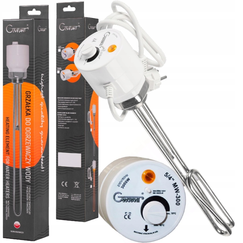

Grzałka Do Bojlera Z Termostatem 3kW 3000W 5/4''