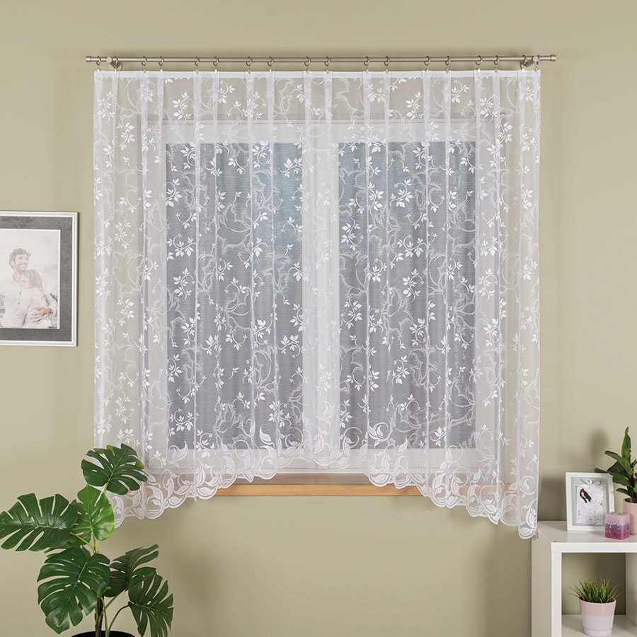 FIRANA GOTOWA NOWOCZESNA DO SALONU KUCHNI FIRANKI ŻAKARDOWE 300x180 6084 Marka HomeDekorator