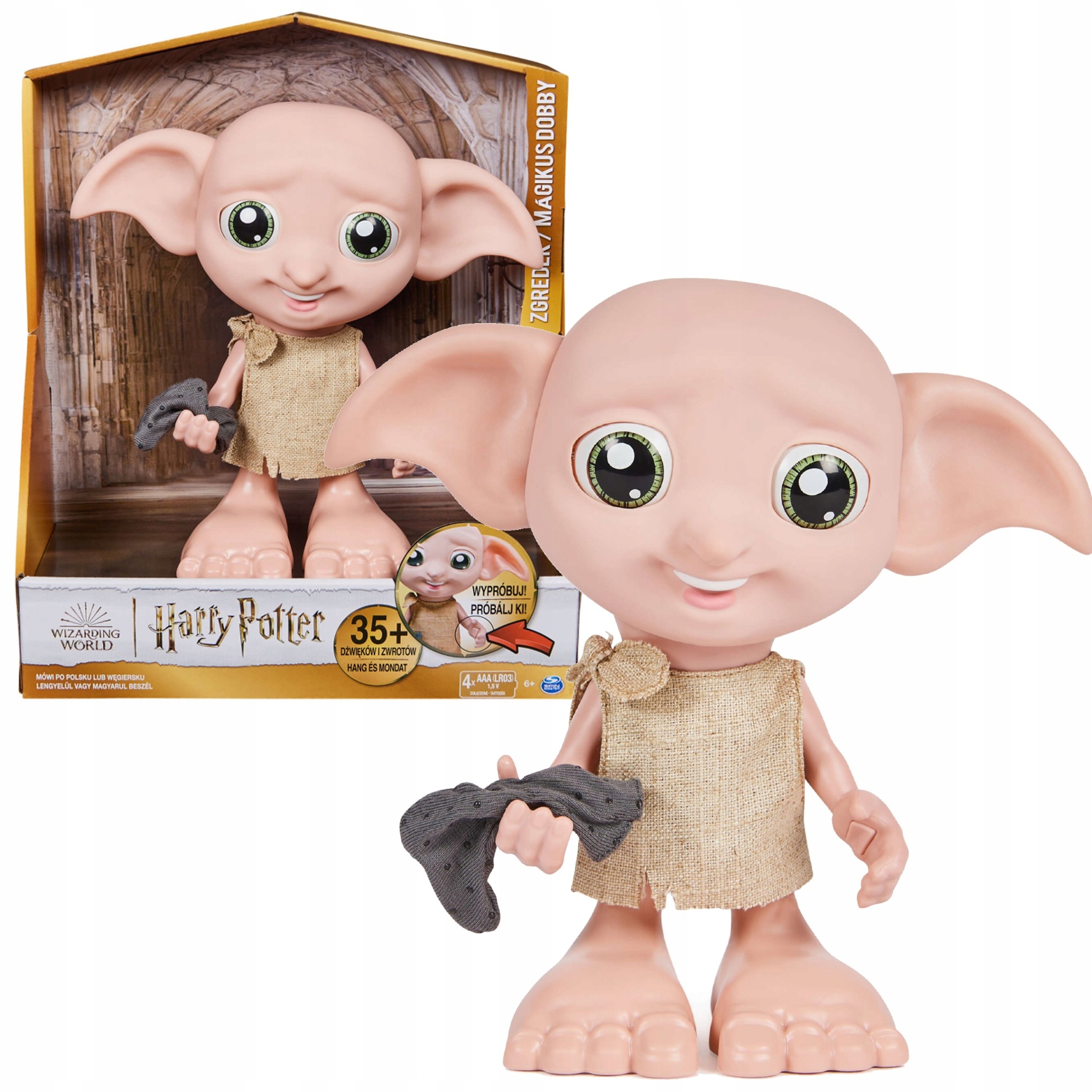 Dobby Harry Potter Interaktivní Figurka Domácí Skřítek 22 CM Polská Verze