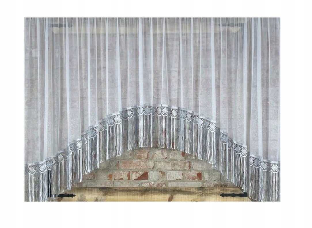 Záclona 600x150, oblúk, markizet, gip.bielo-šedá 30 cm