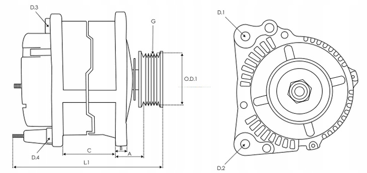 ALTERNATOR WOODAUTO ALT31196 SUBARU Prąd ładowania alternatora 110 A