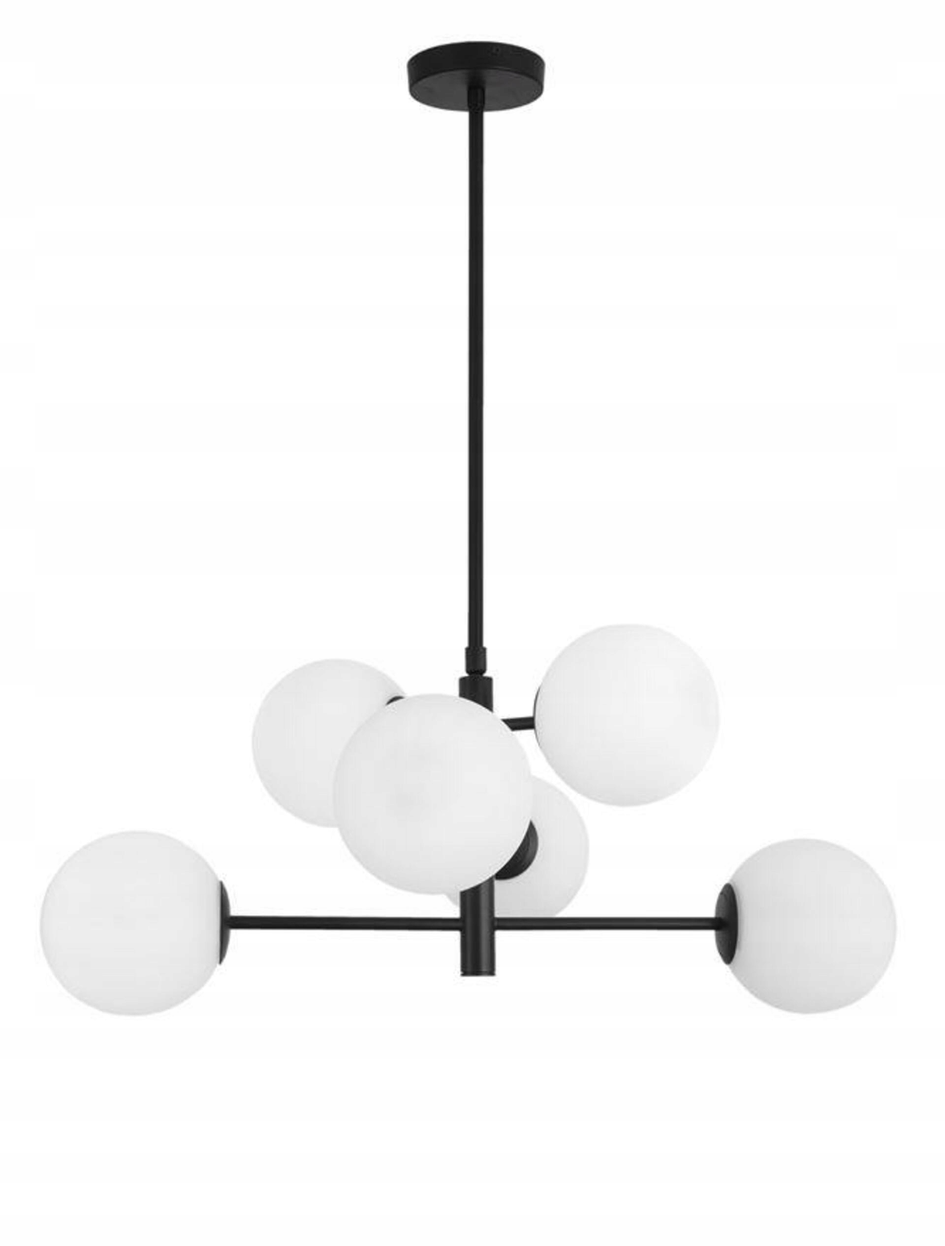 Nova Luce závěsné svítidlo Impero bílé matné sklo černý kov E14 6x5W IP20 b