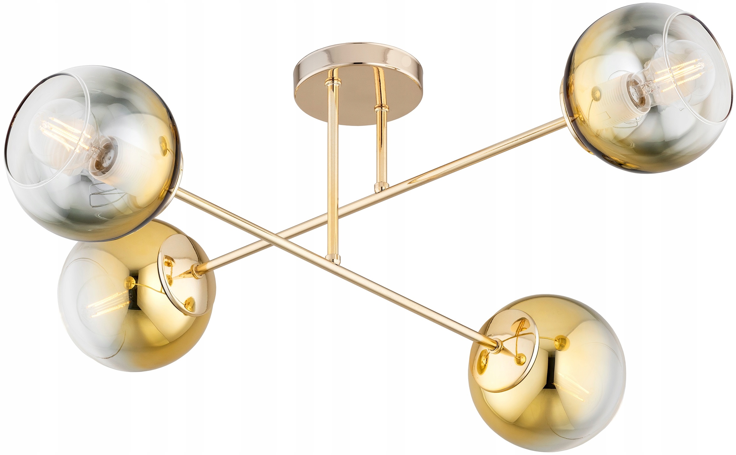 Lampa Wisząca Sufitowa Złota Żyrandol Kule Astra Led E27