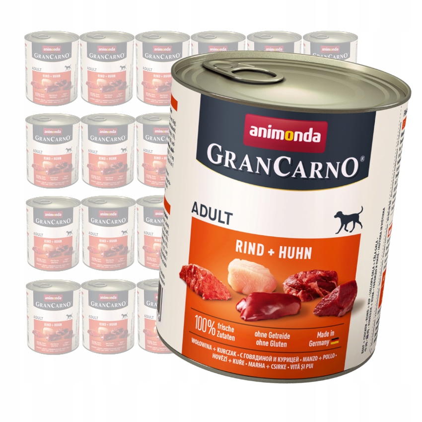 Levně Animonda GranCarno Adult 24x800g Vlhké Krmivo pro psy Hovězí maso s kuřecím masem